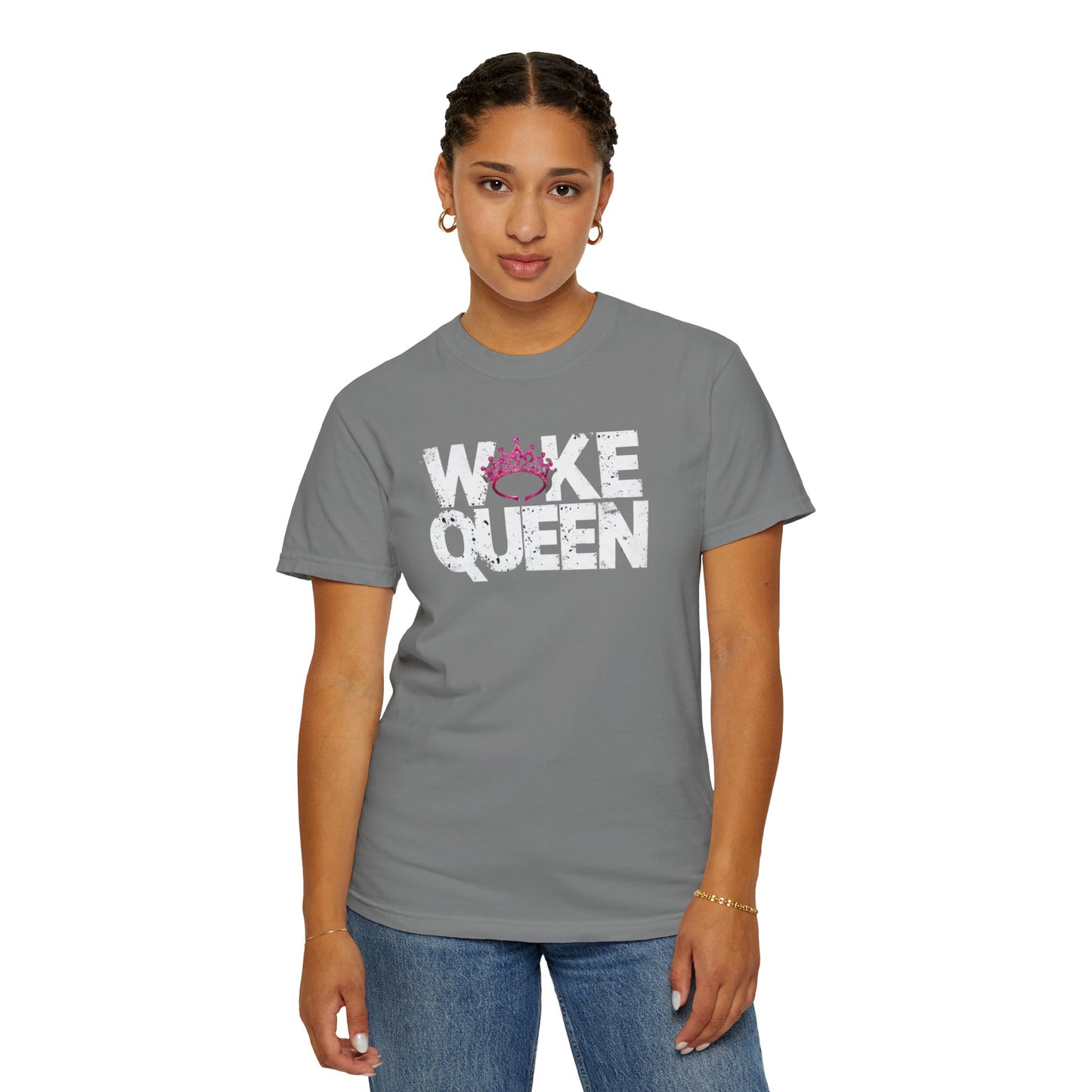 Unisex WOKE QUEEN Tiara Style Garment-Dyed T-shirt