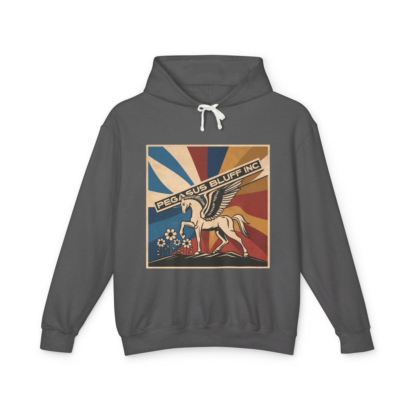 Vintage Pegasus Lightweight Unisex Hoodie - Retro Style Sweatshirt