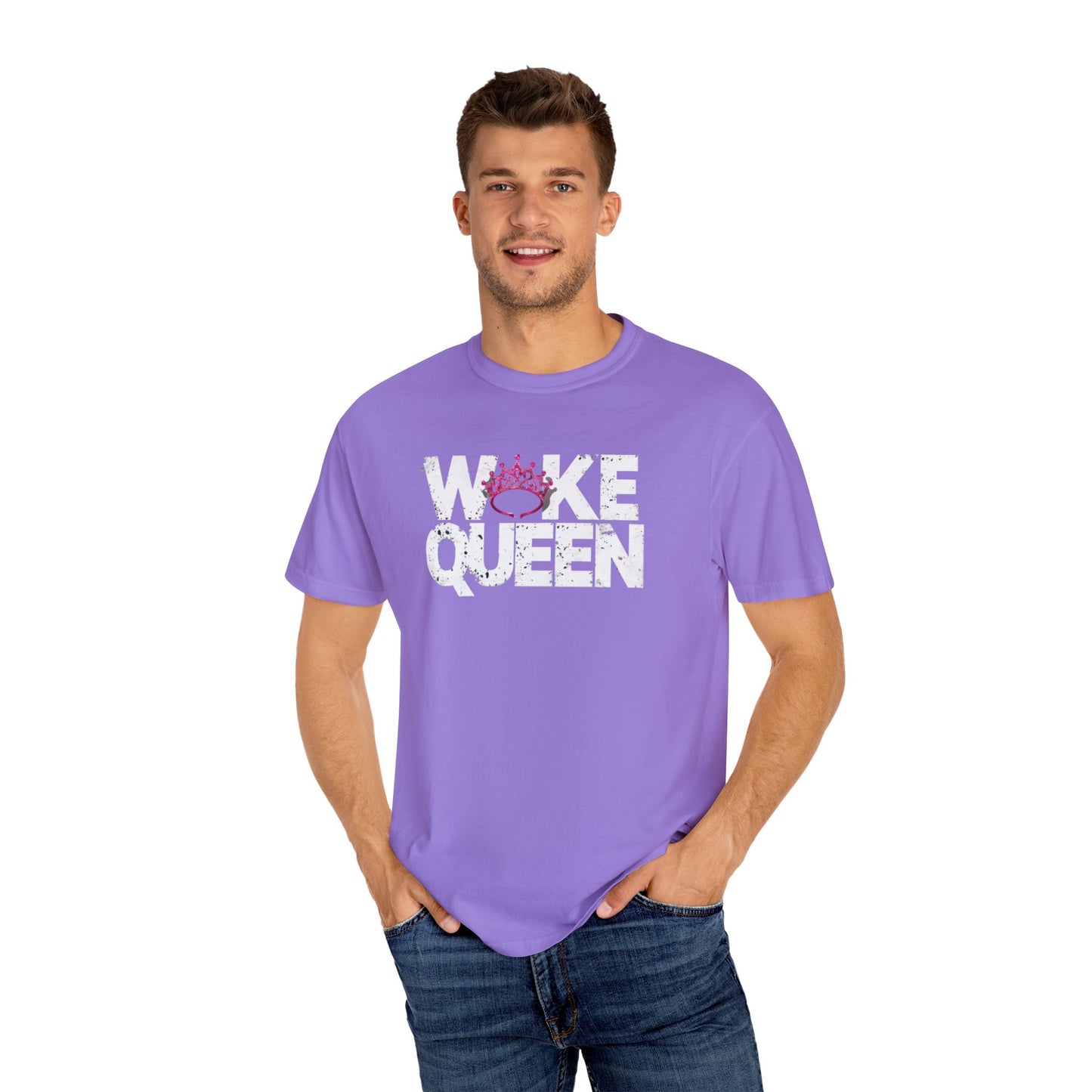 Unisex WOKE QUEEN Tiara Style Garment-Dyed T-shirt