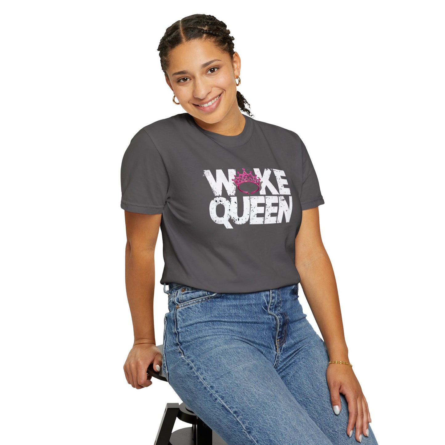Unisex WOKE QUEEN Tiara Style Garment-Dyed T-shirt