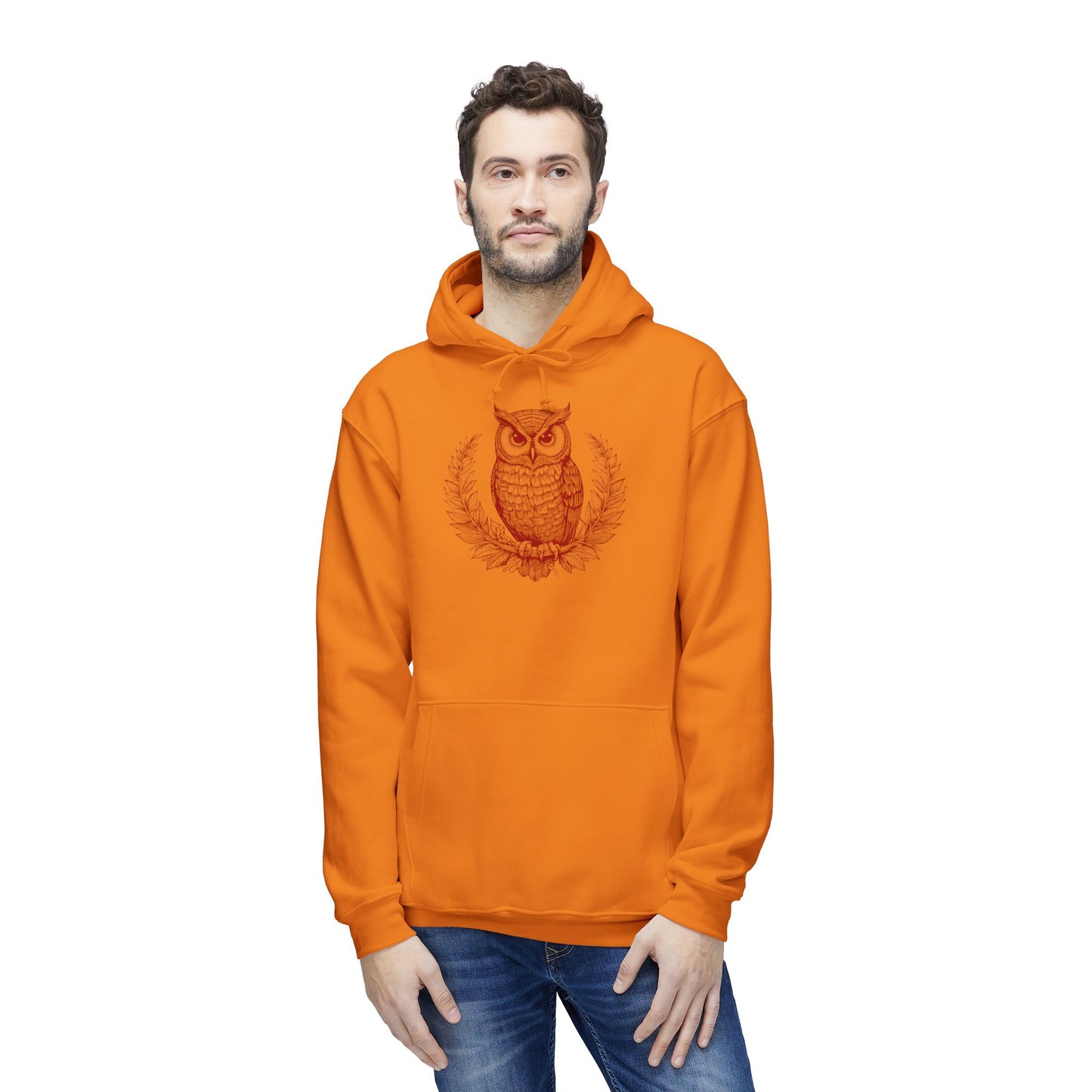 Owl Design Unisex Hooded Sweatshirt - Cozy & Stylish Gift for Nature Lovers
