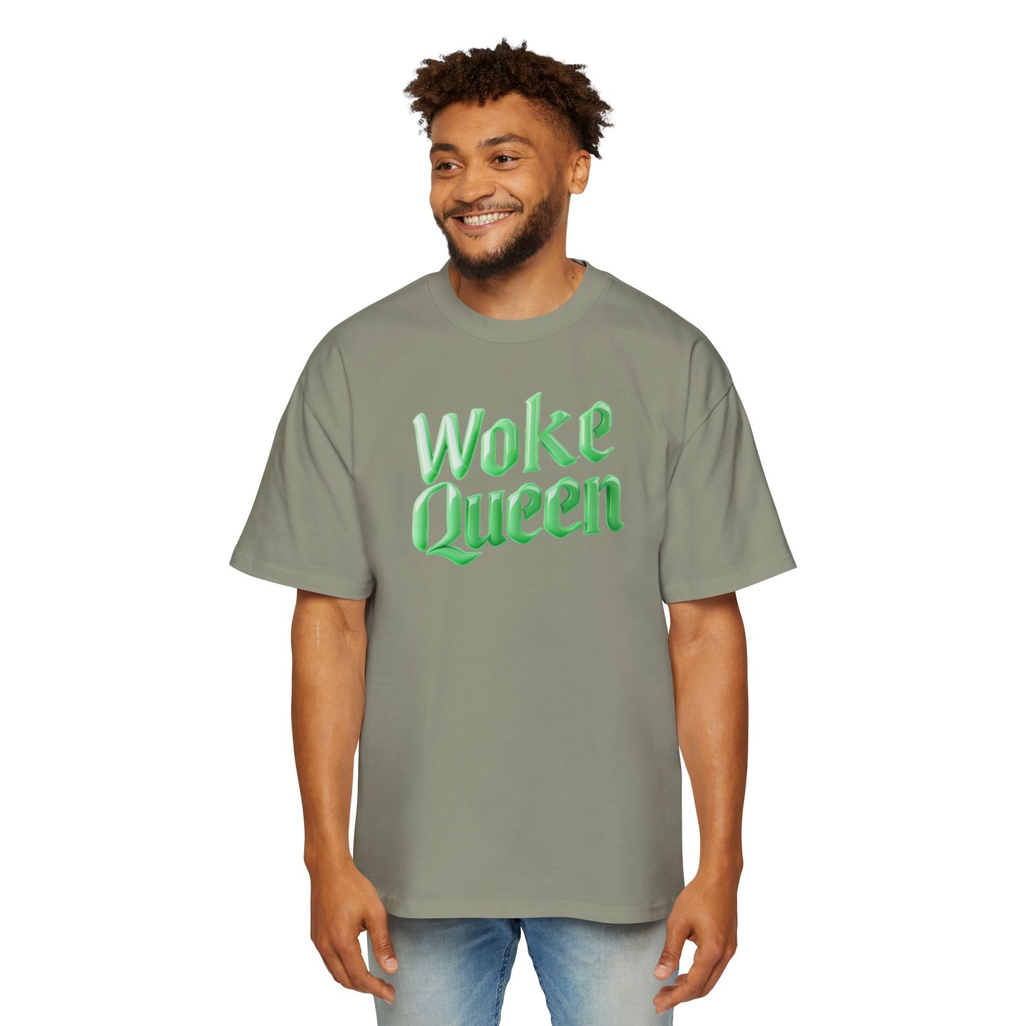 Unisex Heavy Oversized Woke Queen Green Tee