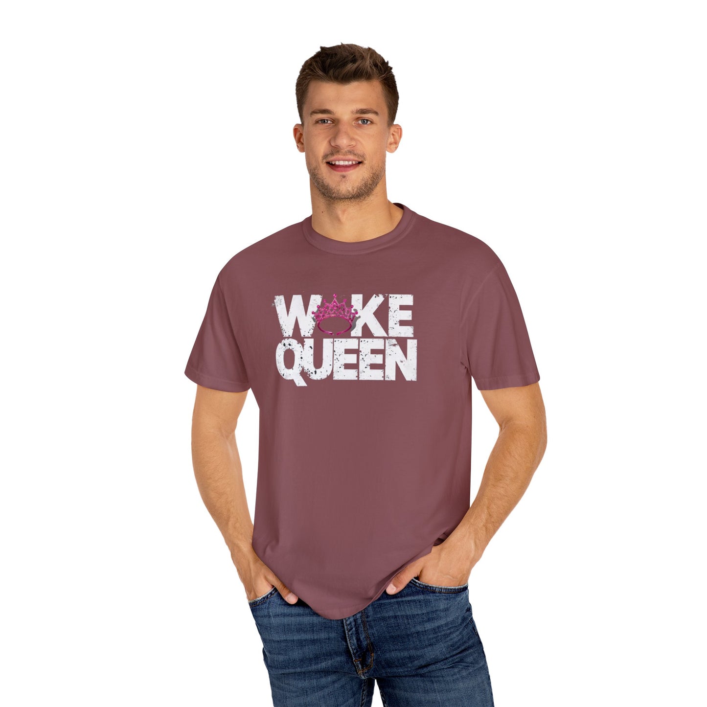 Unisex WOKE QUEEN Tiara Style Garment-Dyed T-shirt