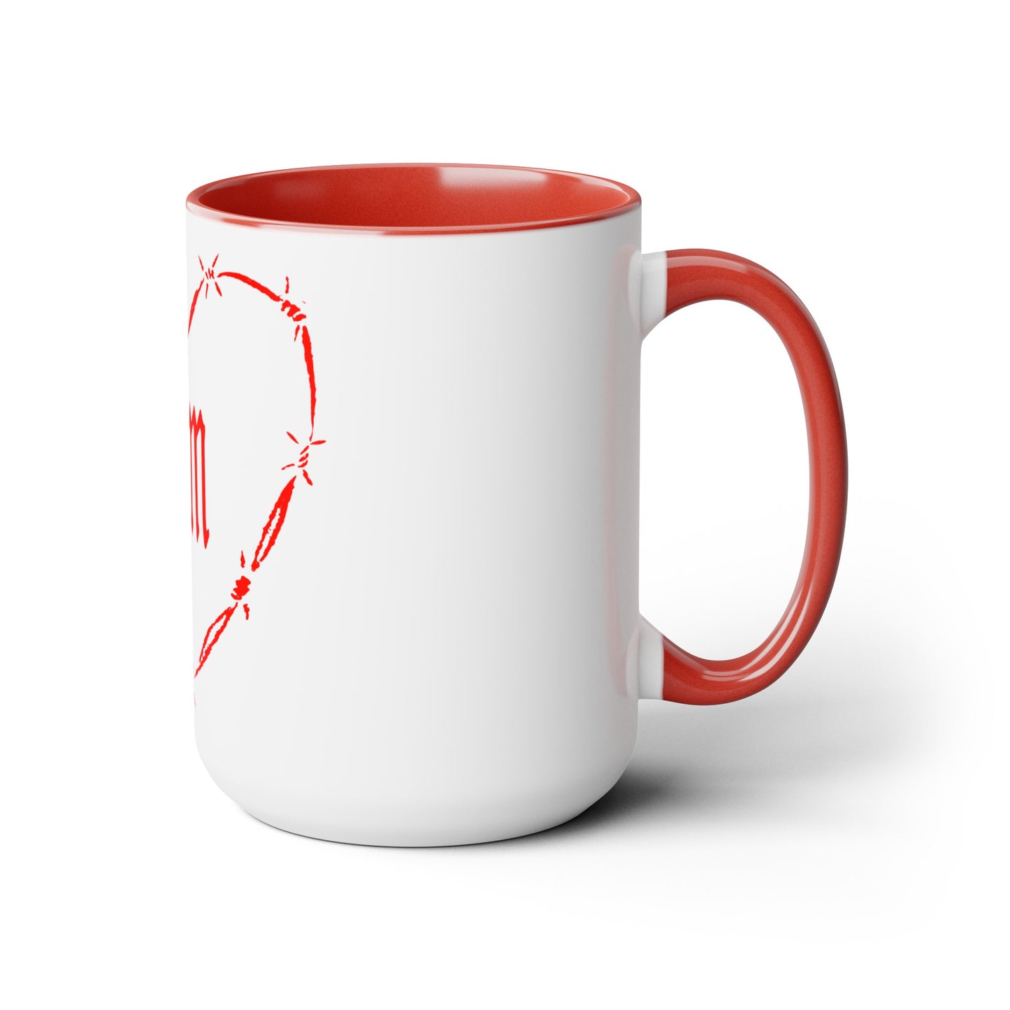 I HEART MOM Two-Tone Coffee Mugs, 15oz