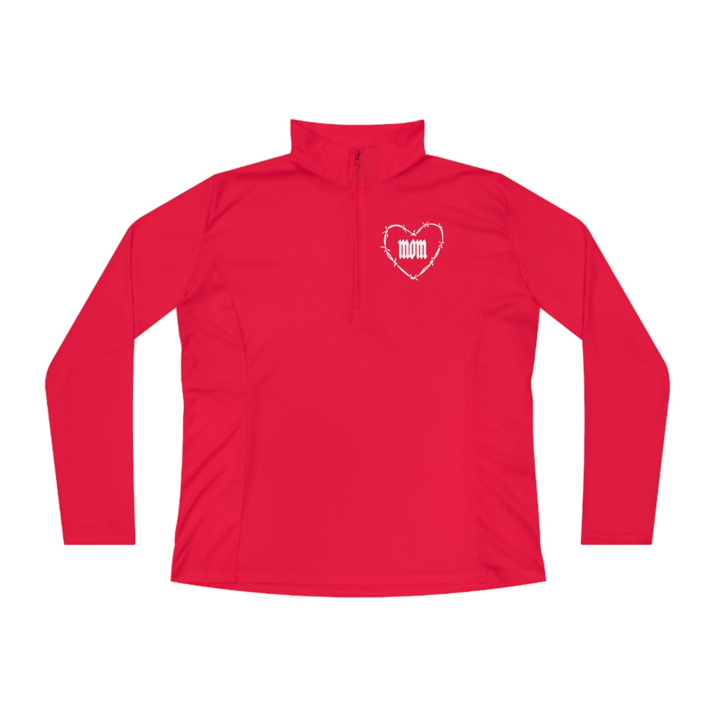 I HEART MOM Ladies Quarter-Zip Pullover