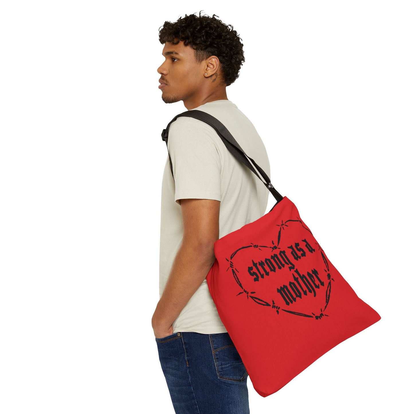 Strong as a Mother Adjustable Tote Bag - Red