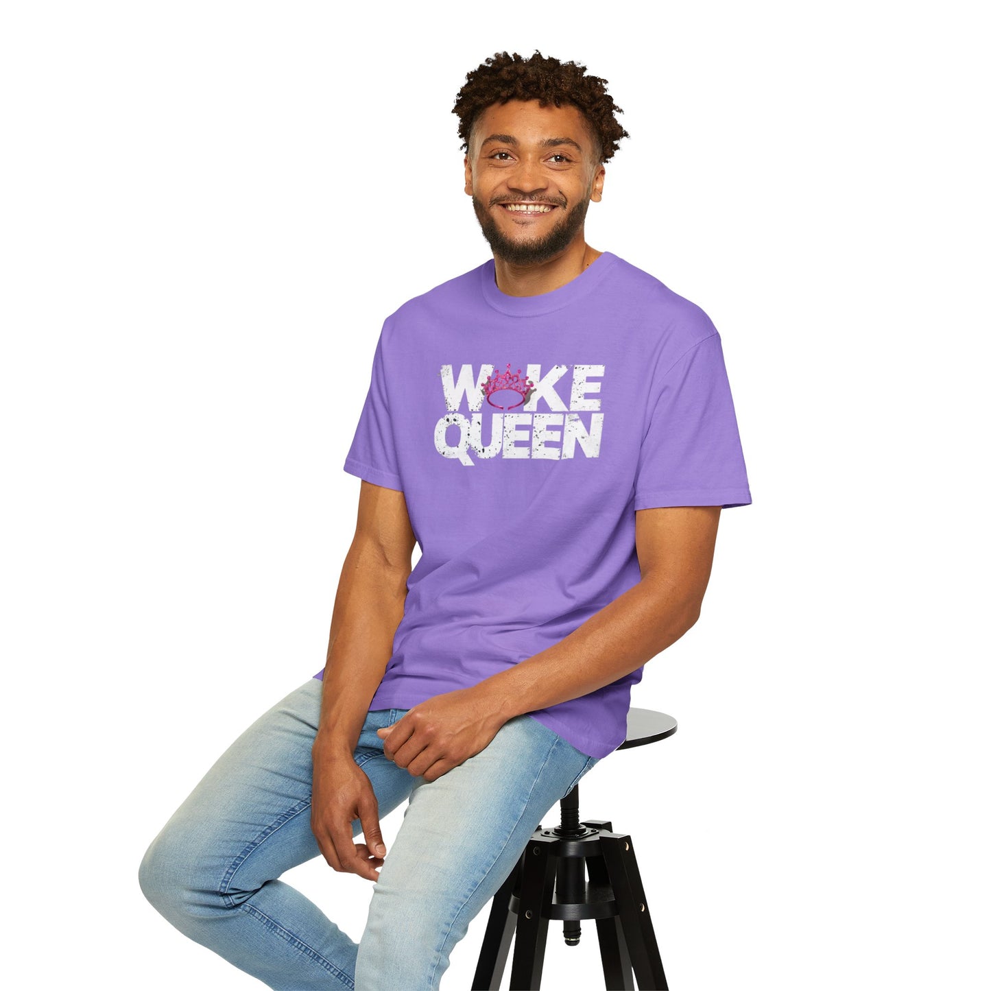 Unisex WOKE QUEEN Tiara Style Garment-Dyed T-shirt