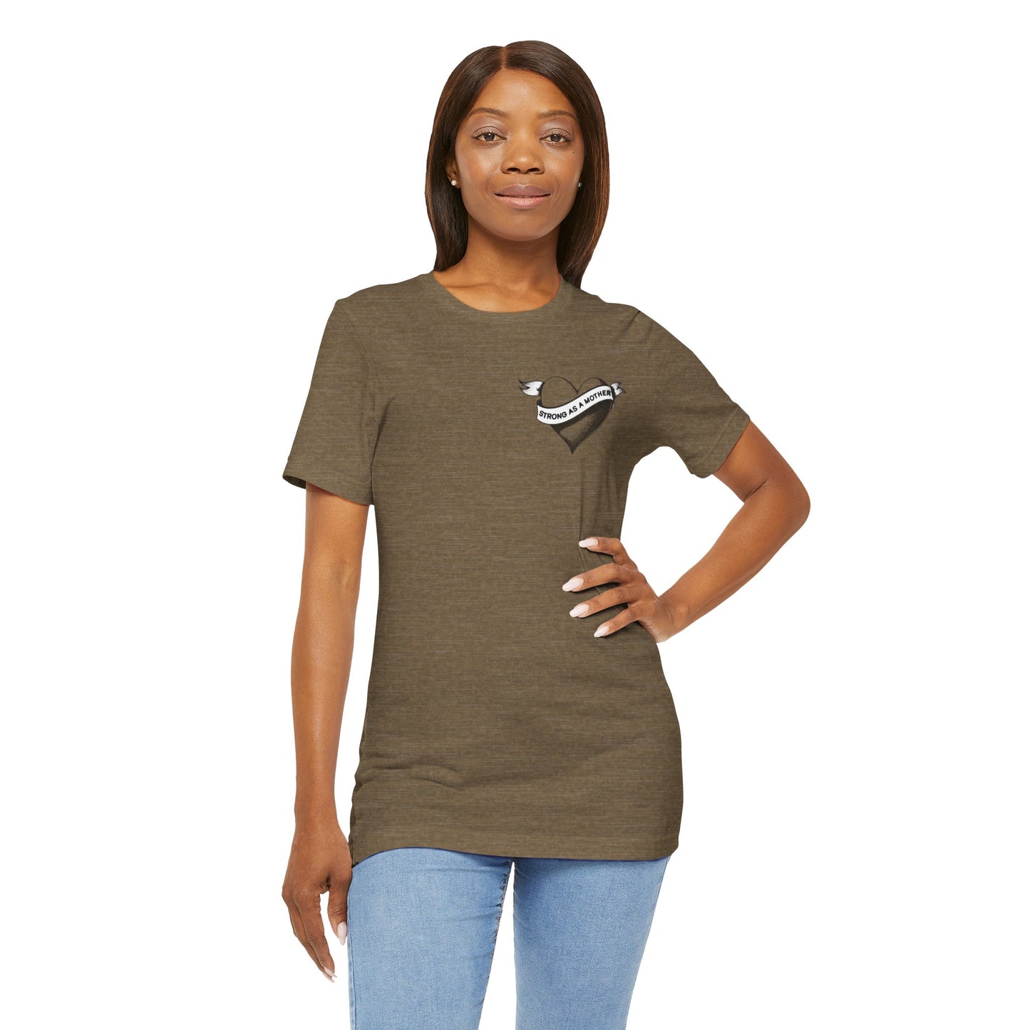 Unisex Strong as a Mother Rockabilly Heart Jersey Short Sleeve Tee