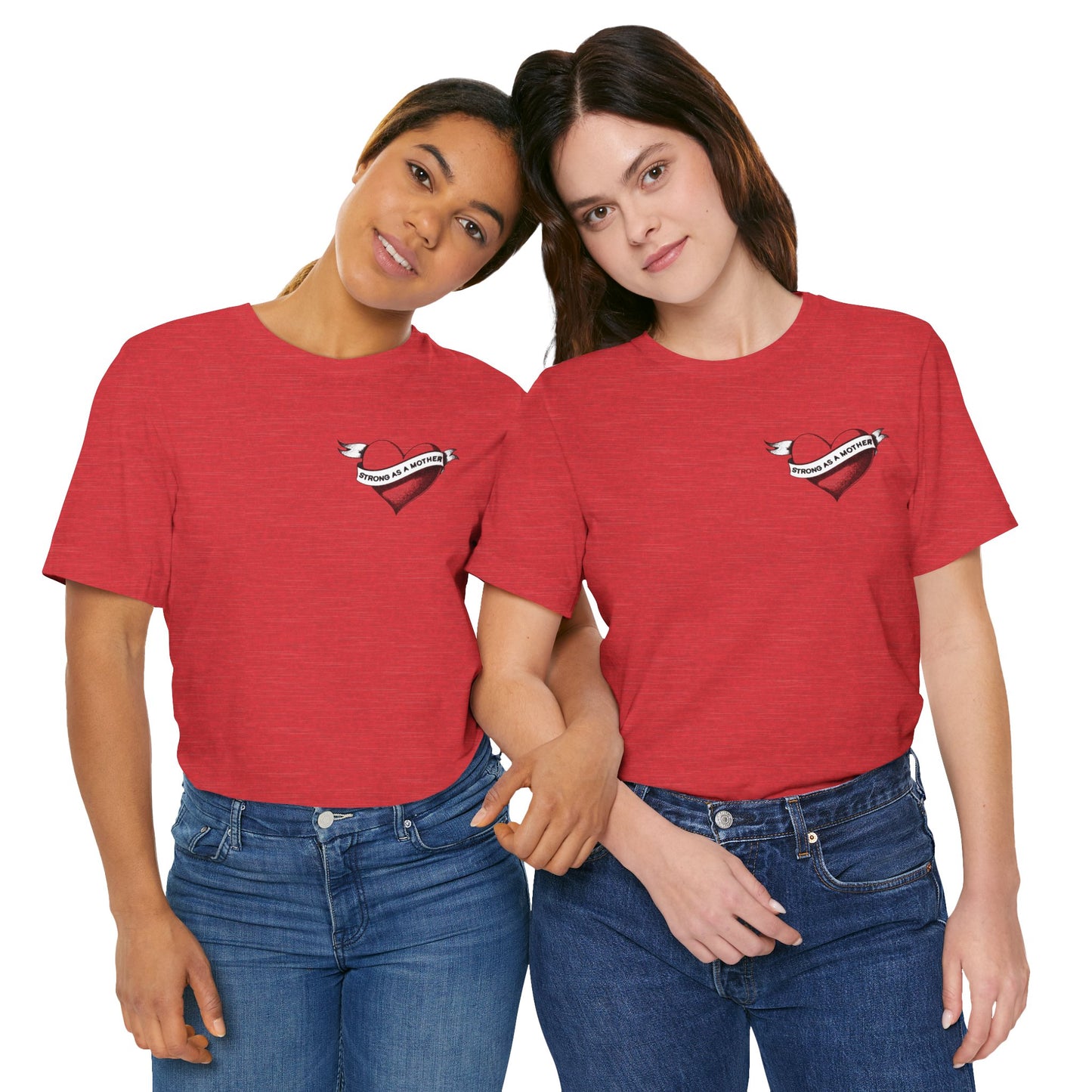 Unisex Strong as a Mother Rockabilly Heart Jersey Short Sleeve Tee