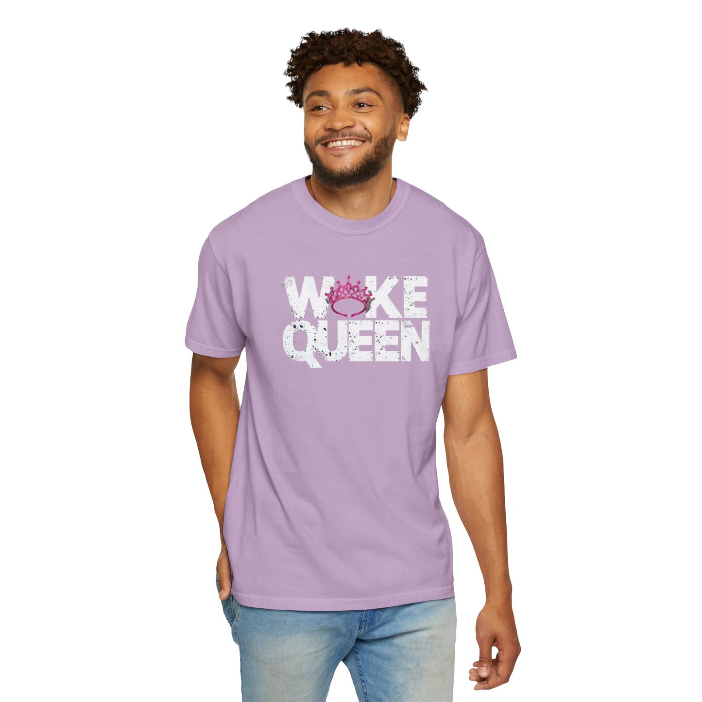 Unisex WOKE QUEEN Tiara Style Garment-Dyed T-shirt