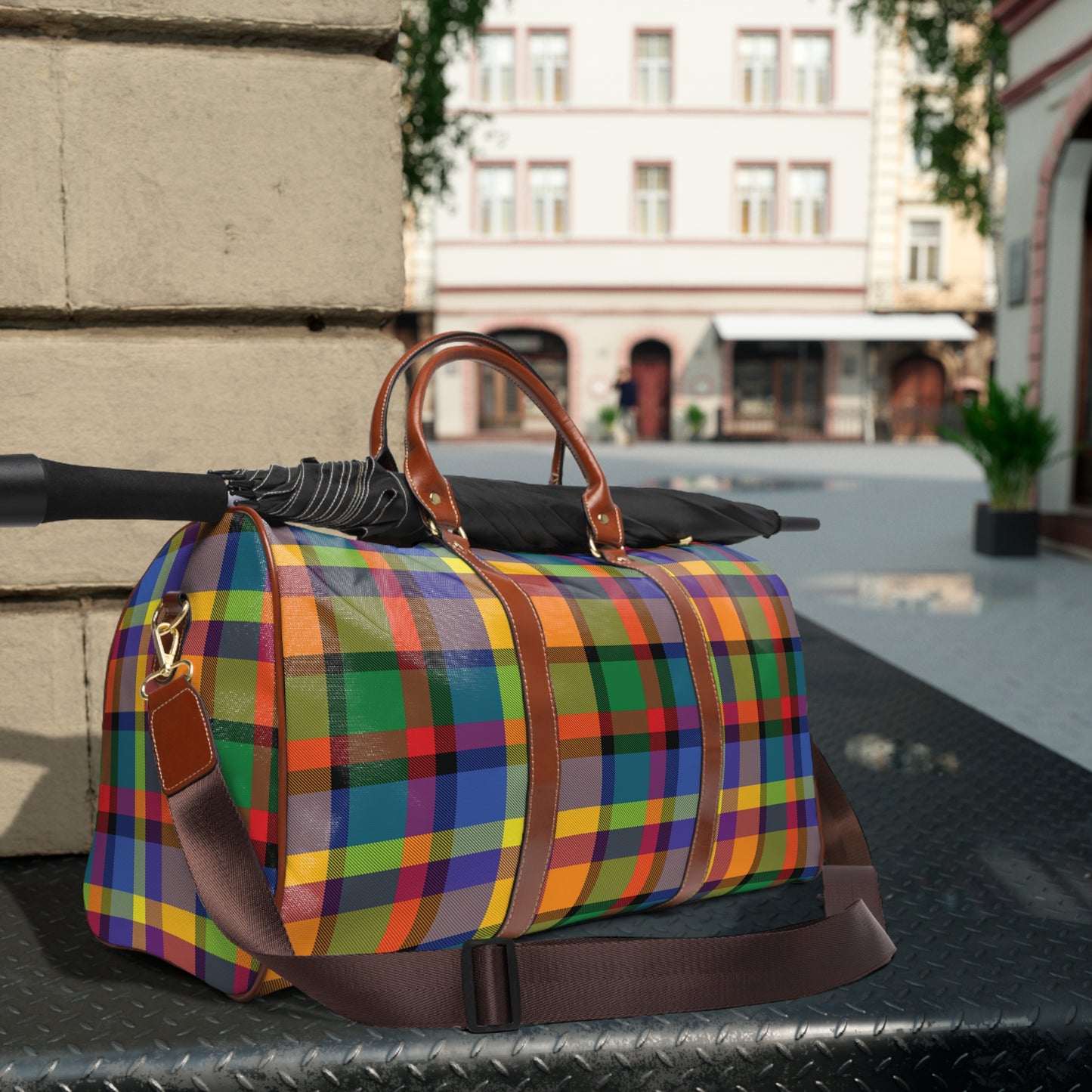 Bright and Happy Plaid Travel Bag