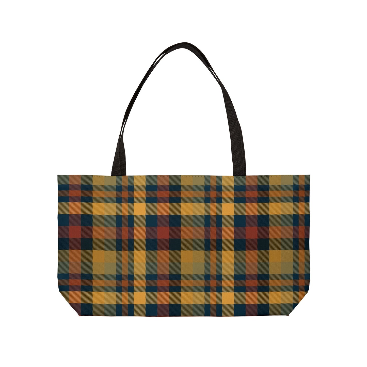 Earthtone Plaid Weekender Tote Bag