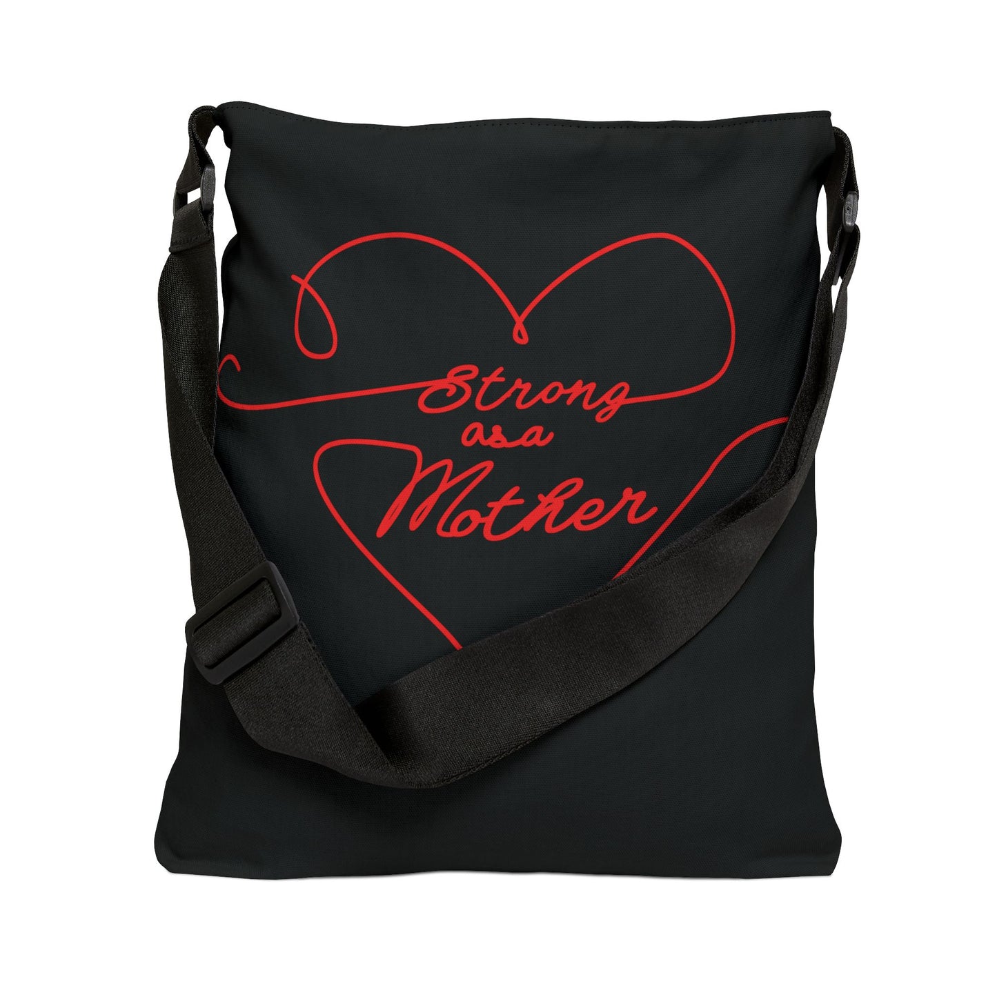 Strong as a Mother Adjustable Tote Bag - Black and Red