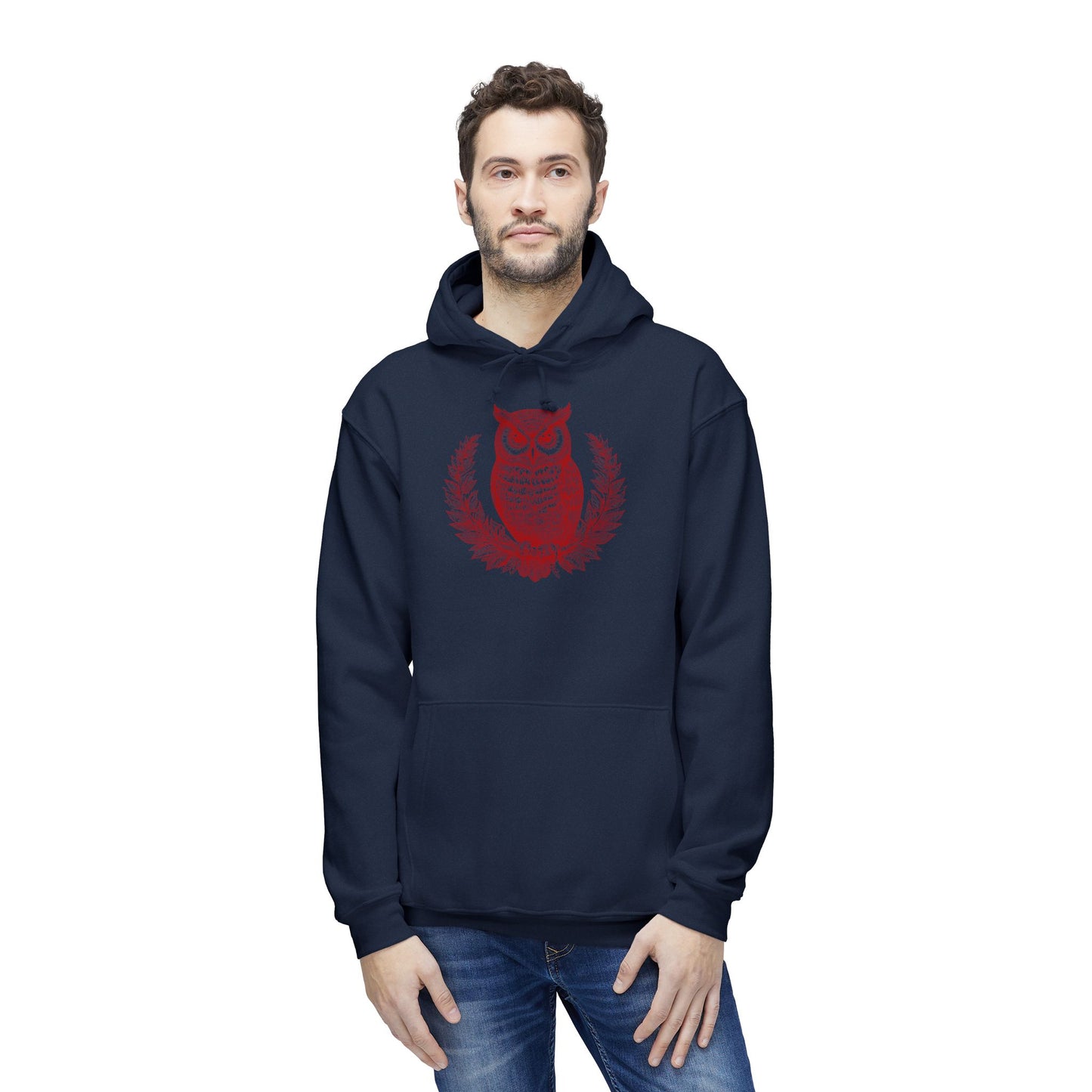 Owl Design Unisex Hooded Sweatshirt - Cozy & Stylish Gift for Nature Lovers