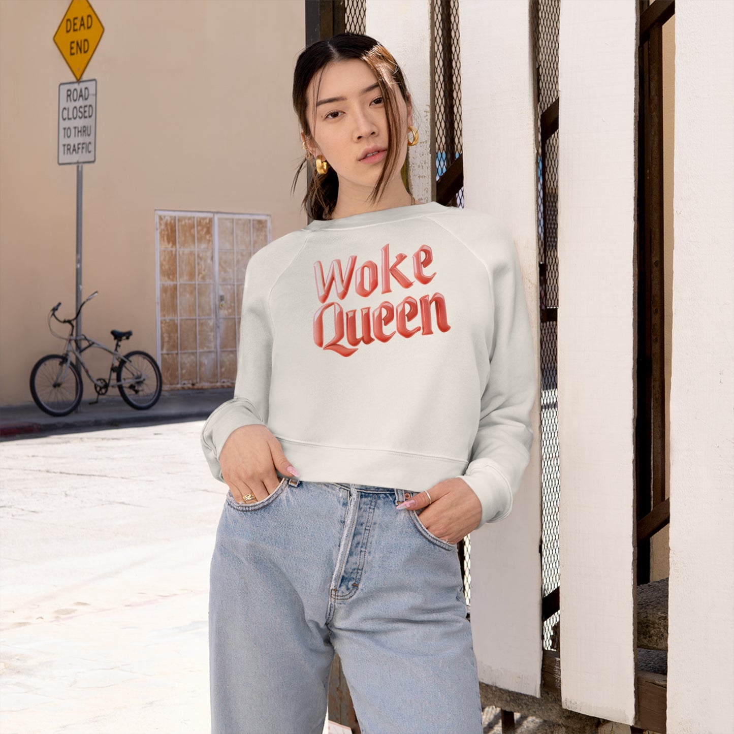 Woke Queen Women's Cropped Fleece Pullover