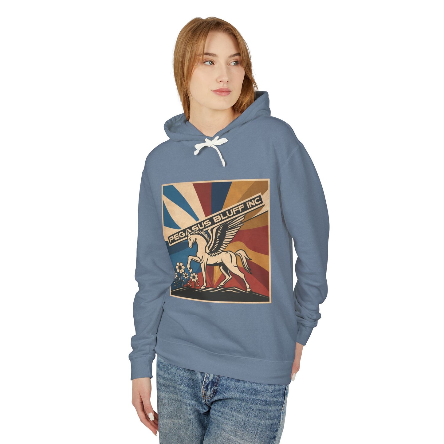 Vintage Pegasus Lightweight Unisex Hoodie - Retro Style Sweatshirt