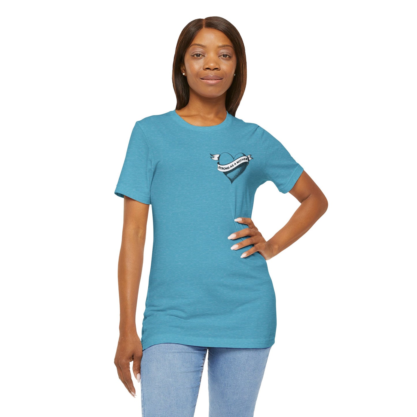 Unisex Strong as a Mother Rockabilly Heart Jersey Short Sleeve Tee