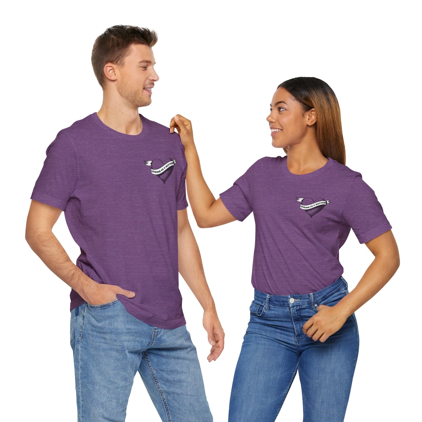 Unisex Strong as a Mother Rockabilly Heart Jersey Short Sleeve Tee