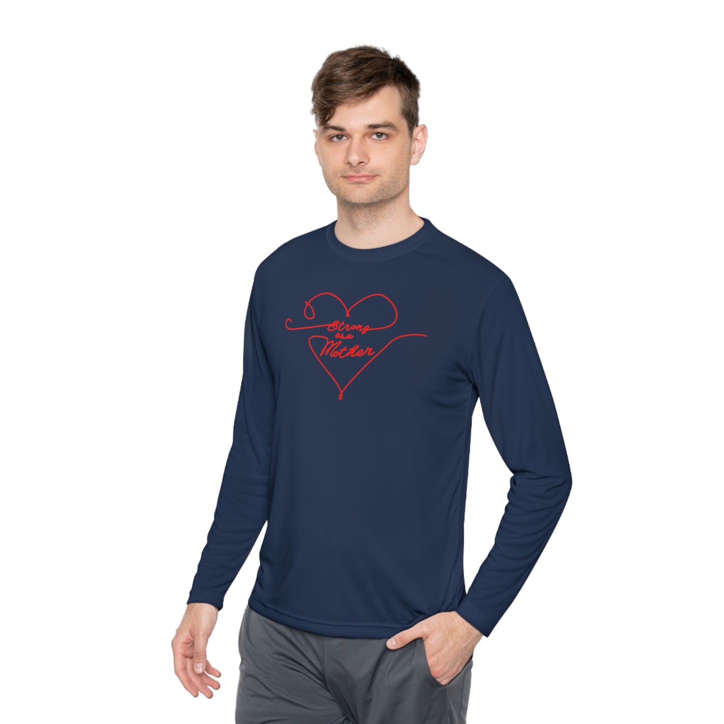 Unisex Strong as a Mother Lightweight Performance Fabric Long Sleeve Tee - Love Lines