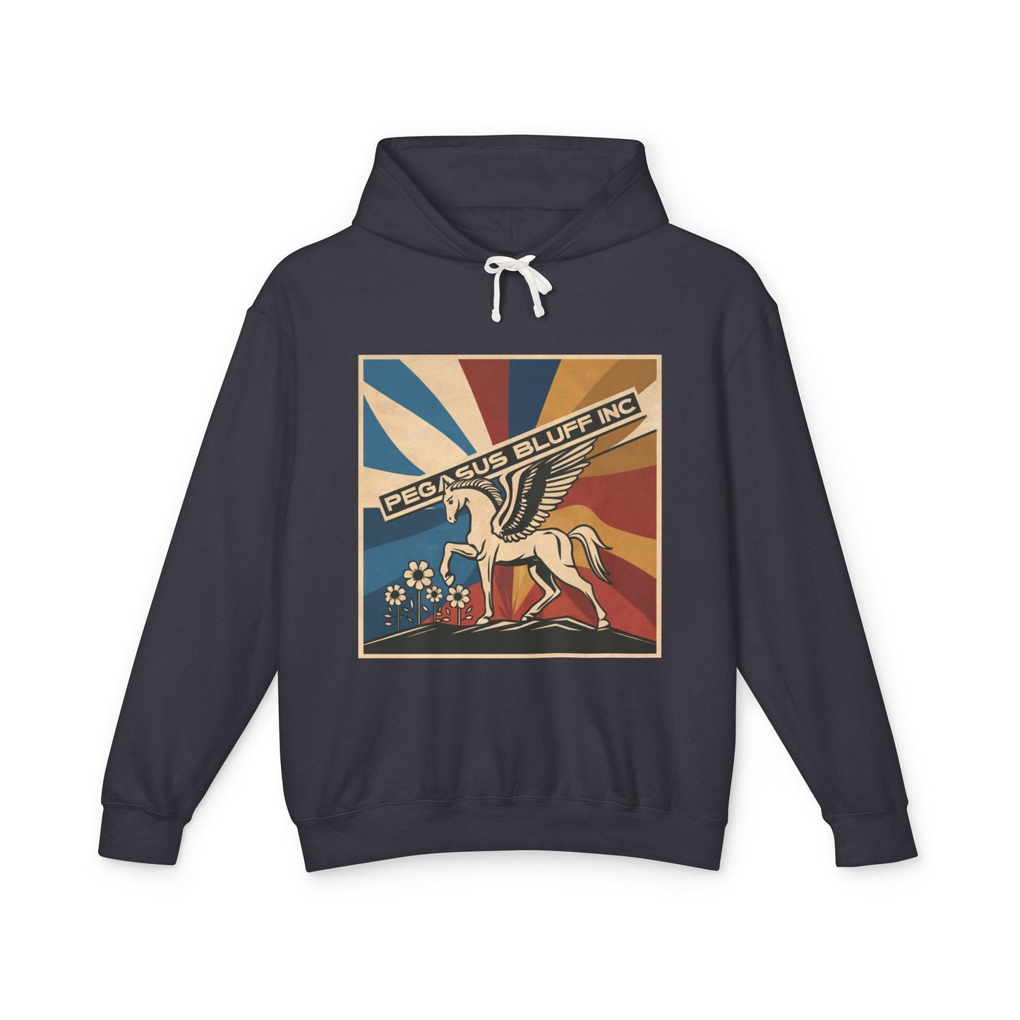 Vintage Pegasus Lightweight Unisex Hoodie - Retro Style Sweatshirt