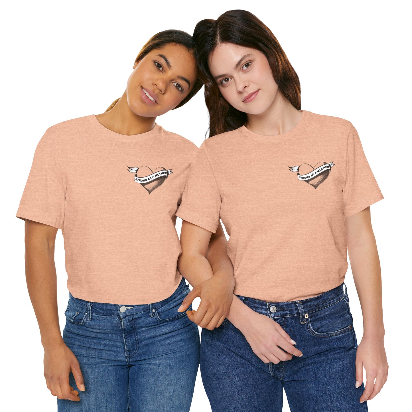 Unisex Strong as a Mother Rockabilly Heart Jersey Short Sleeve Tee