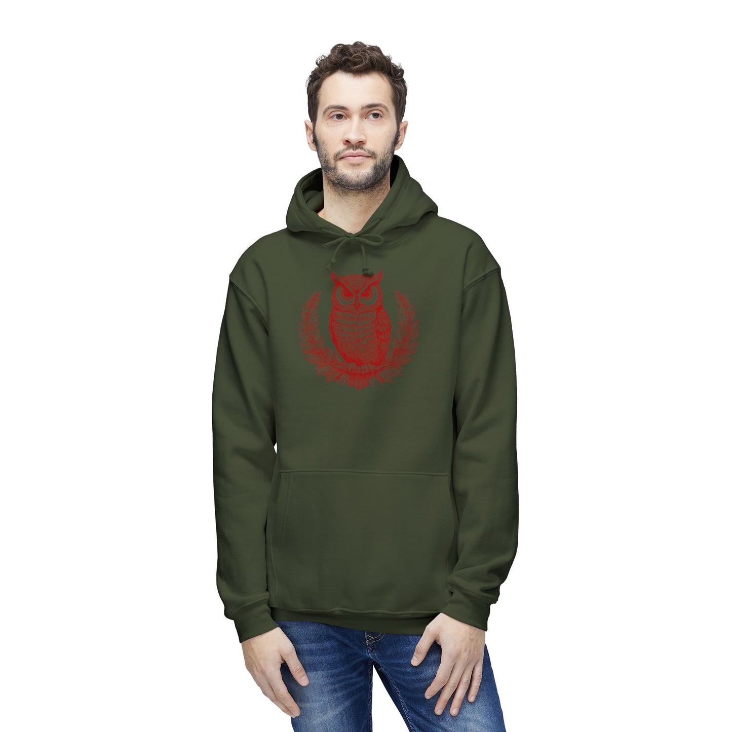 Owl Design Unisex Hooded Sweatshirt - Cozy & Stylish Gift for Nature Lovers