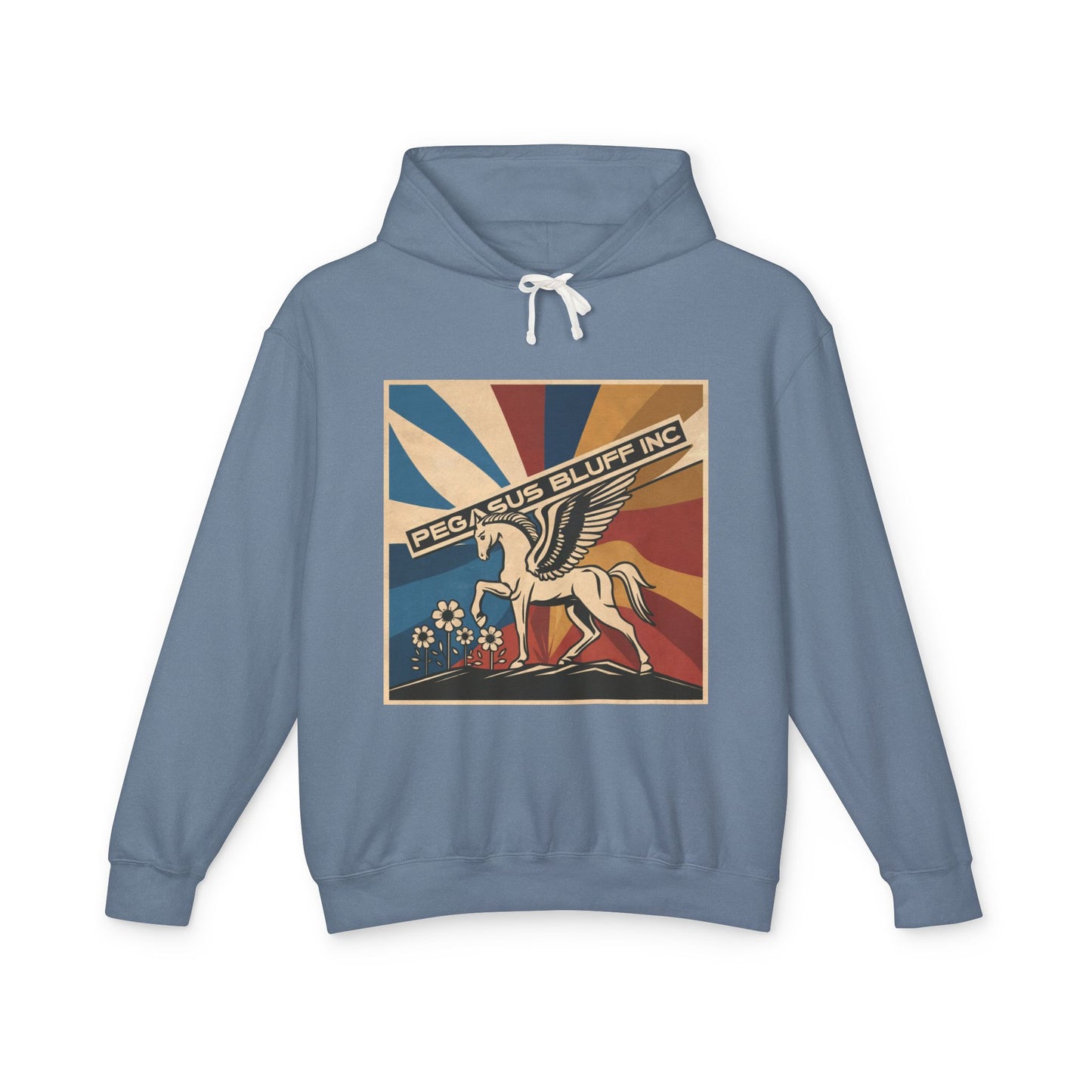 Vintage Pegasus Lightweight Unisex Hoodie - Retro Style Sweatshirt