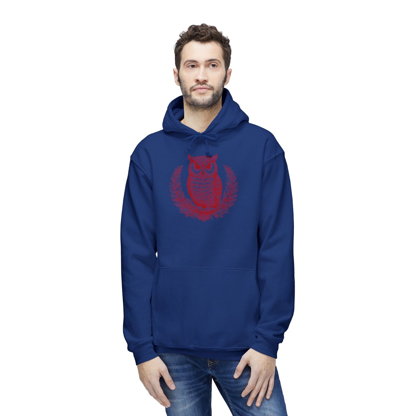 Owl Design Unisex Hooded Sweatshirt - Cozy & Stylish Gift for Nature Lovers