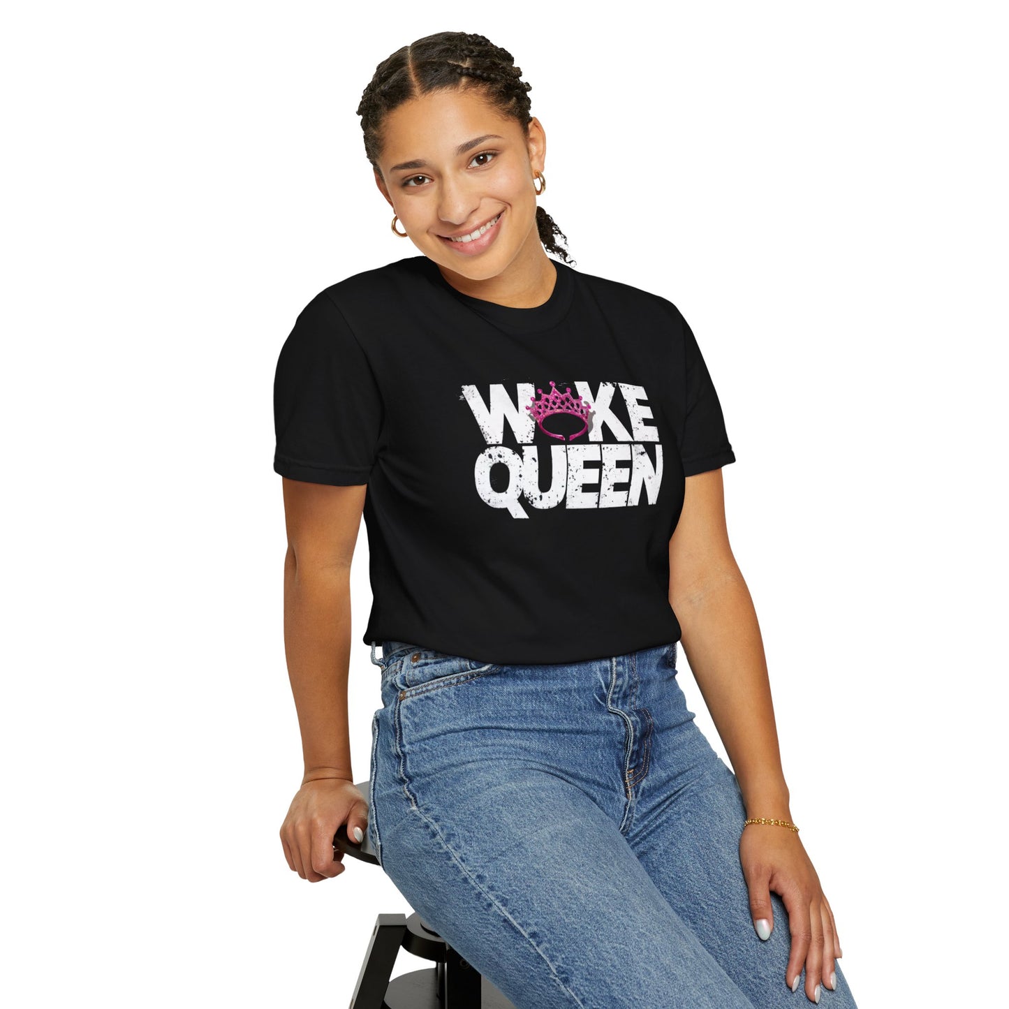 Unisex WOKE QUEEN Tiara Style Garment-Dyed T-shirt
