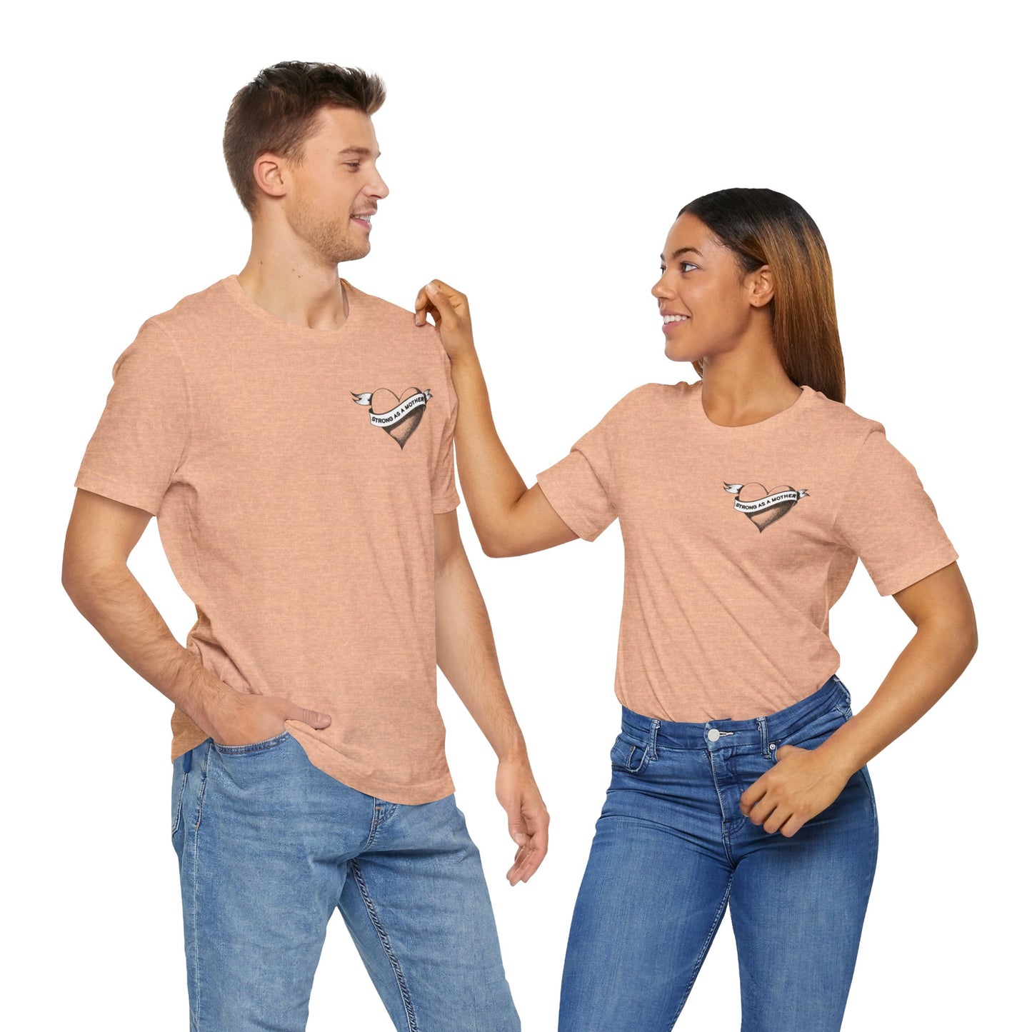 Unisex Strong as a Mother Rockabilly Heart Jersey Short Sleeve Tee