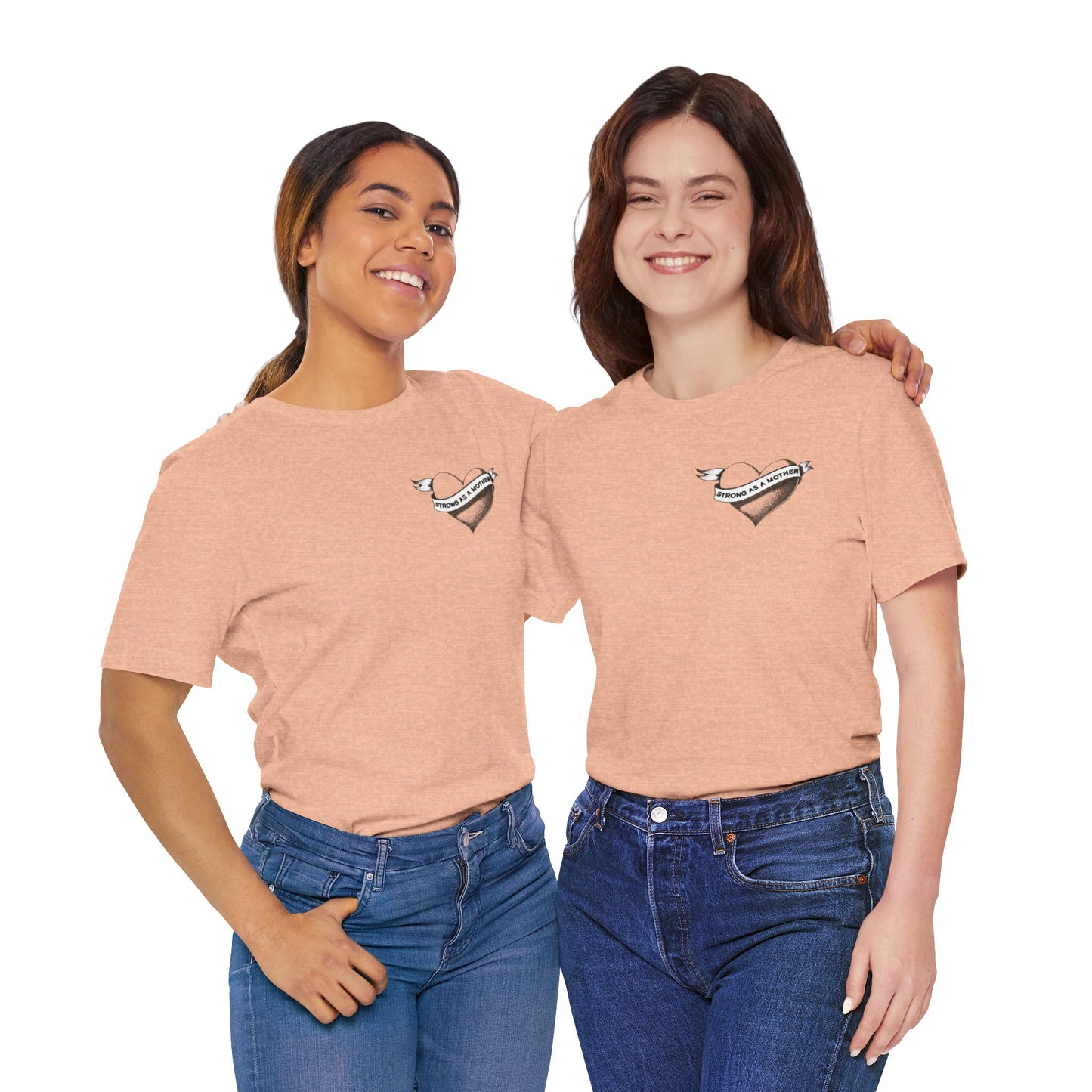 Unisex Strong as a Mother Rockabilly Heart Jersey Short Sleeve Tee