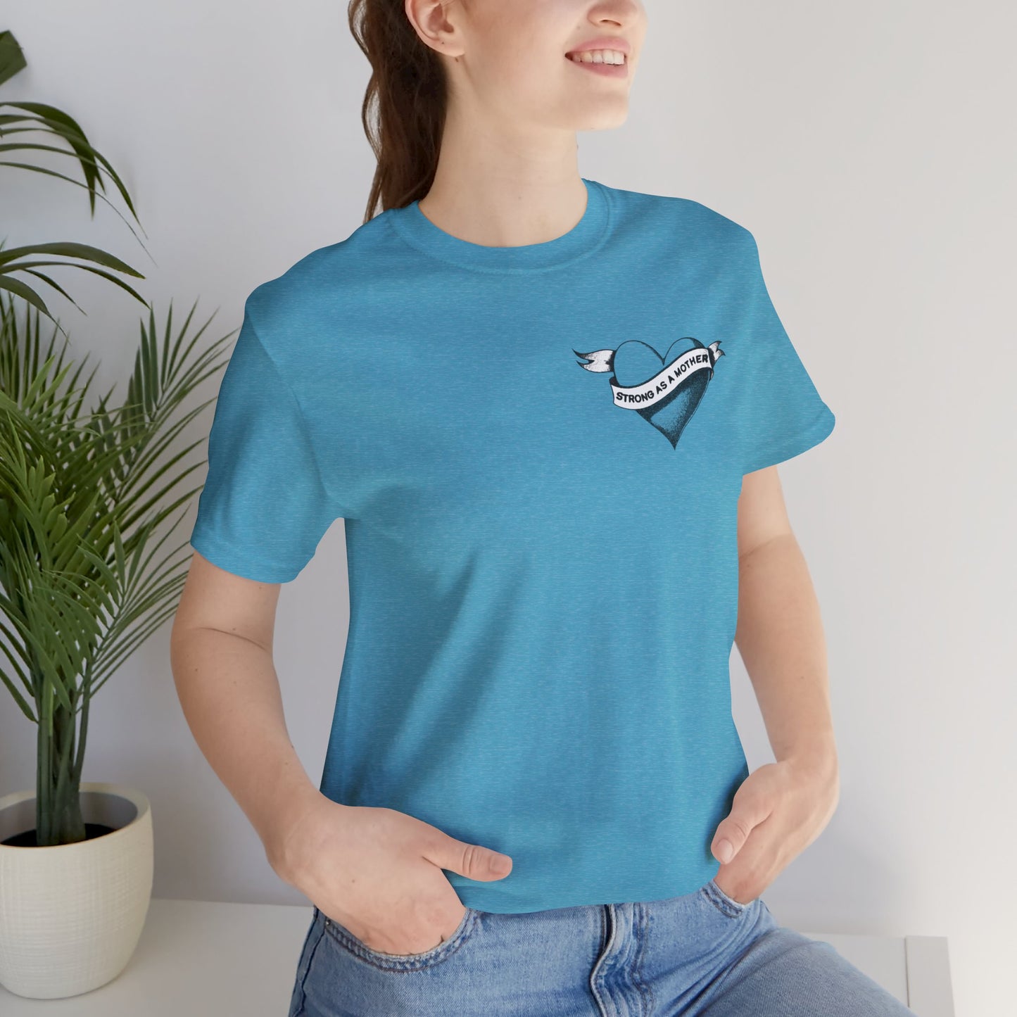 Unisex Strong as a Mother Rockabilly Heart Jersey Short Sleeve Tee