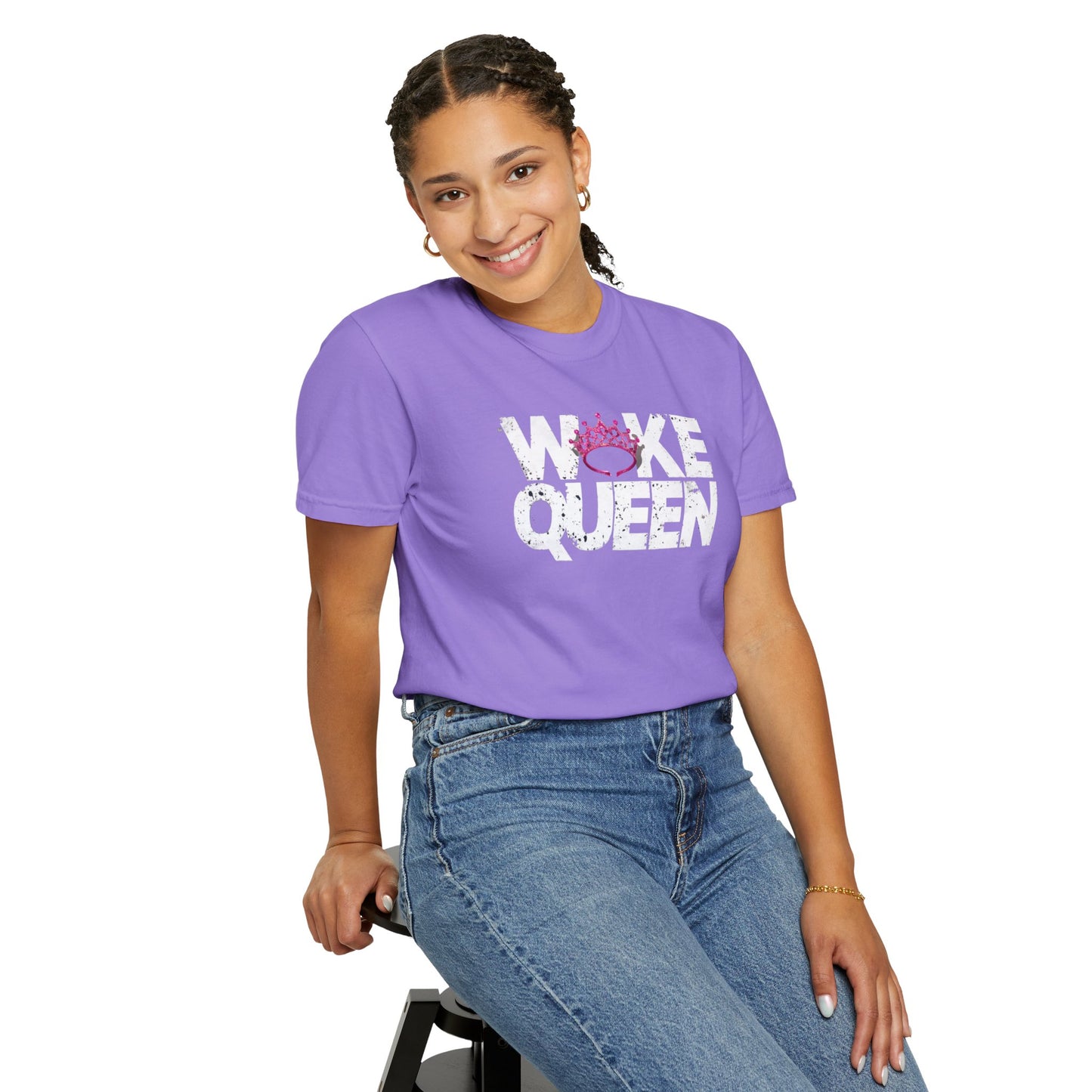 Unisex WOKE QUEEN Tiara Style Garment-Dyed T-shirt