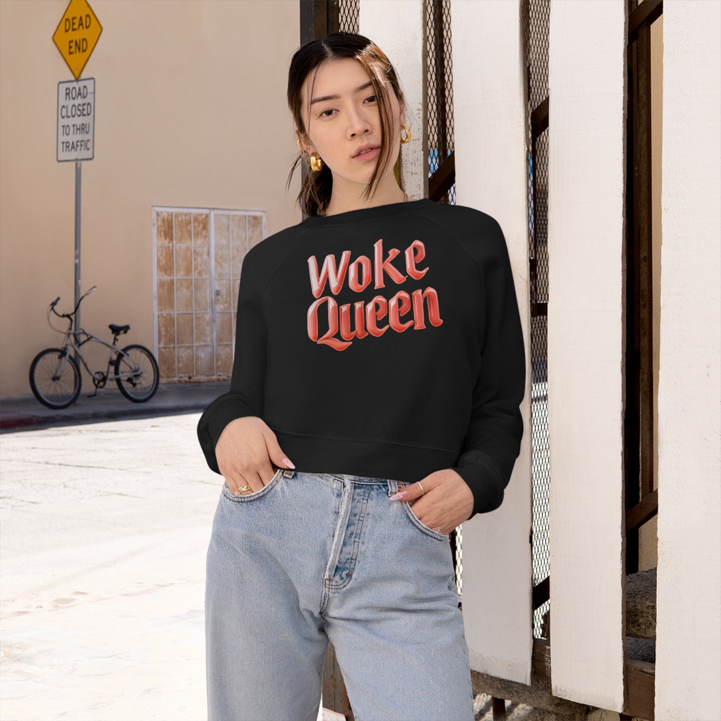 Woke Queen Women's Cropped Fleece Pullover