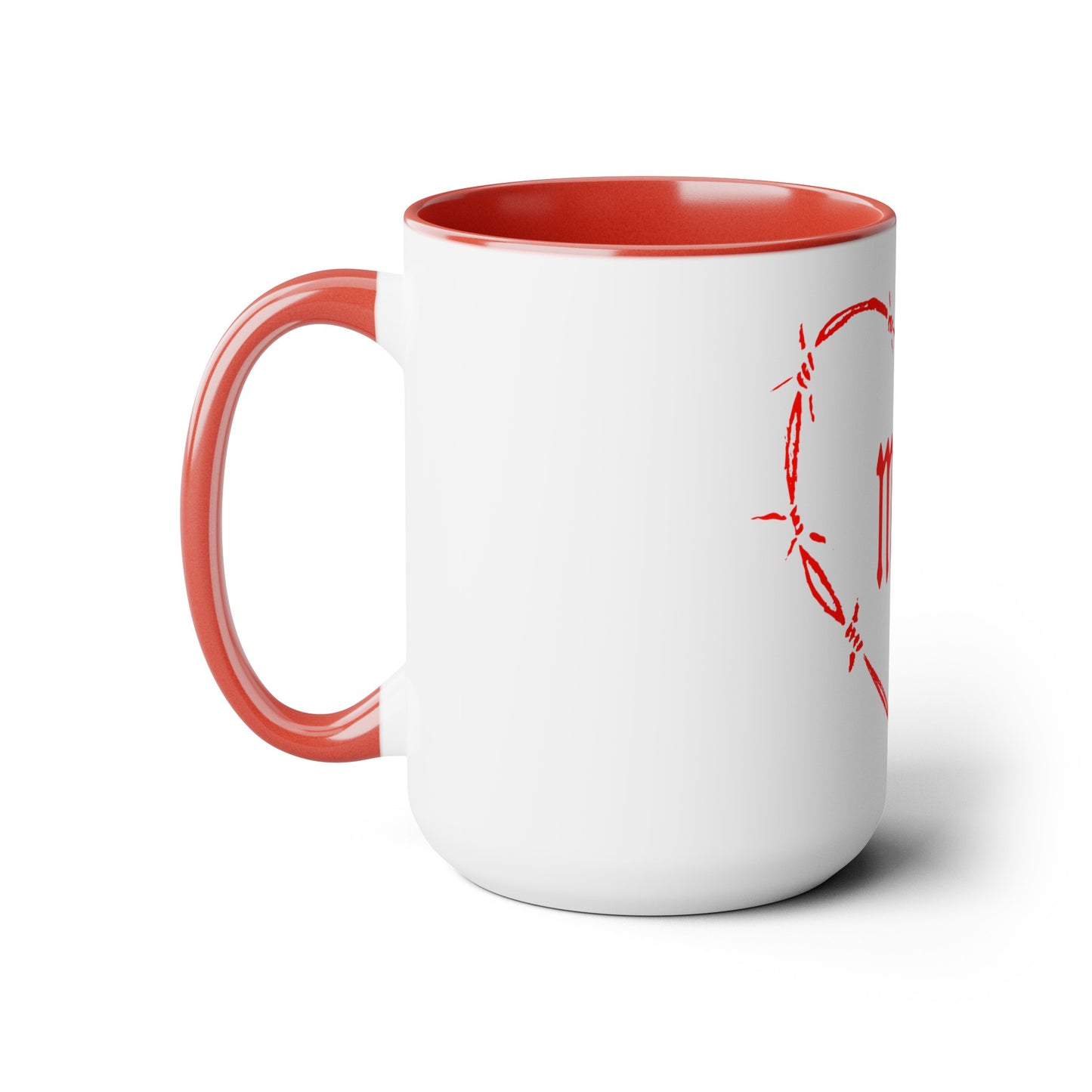 I HEART MOM Two-Tone Coffee Mugs, 15oz