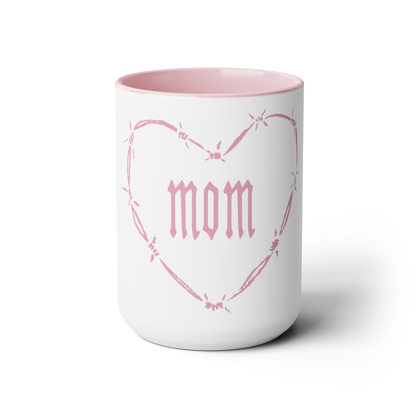 I HEART MOM Two-Tone Coffee Mugs, 15oz