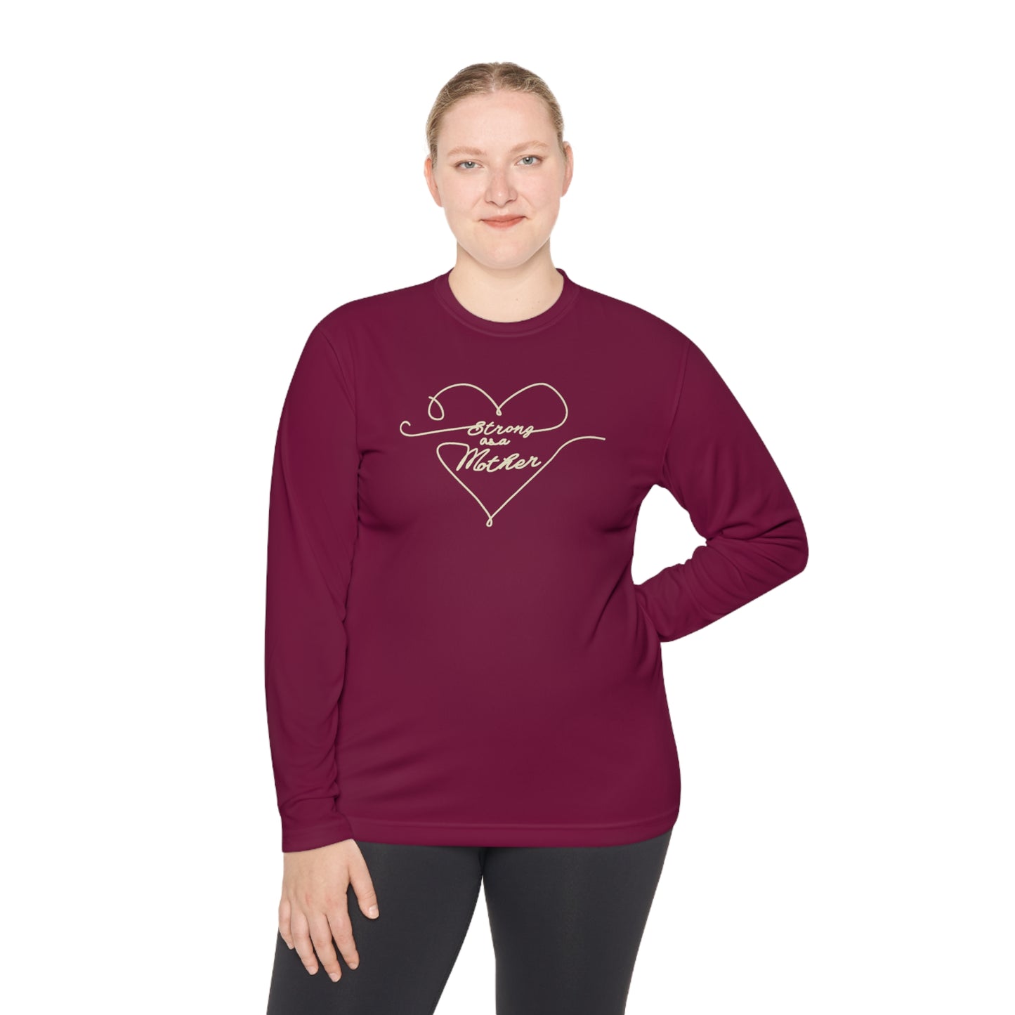 Unisex Strong as a Mother Lightweight Performance Fabric Long Sleeve Tee - Love Lines
