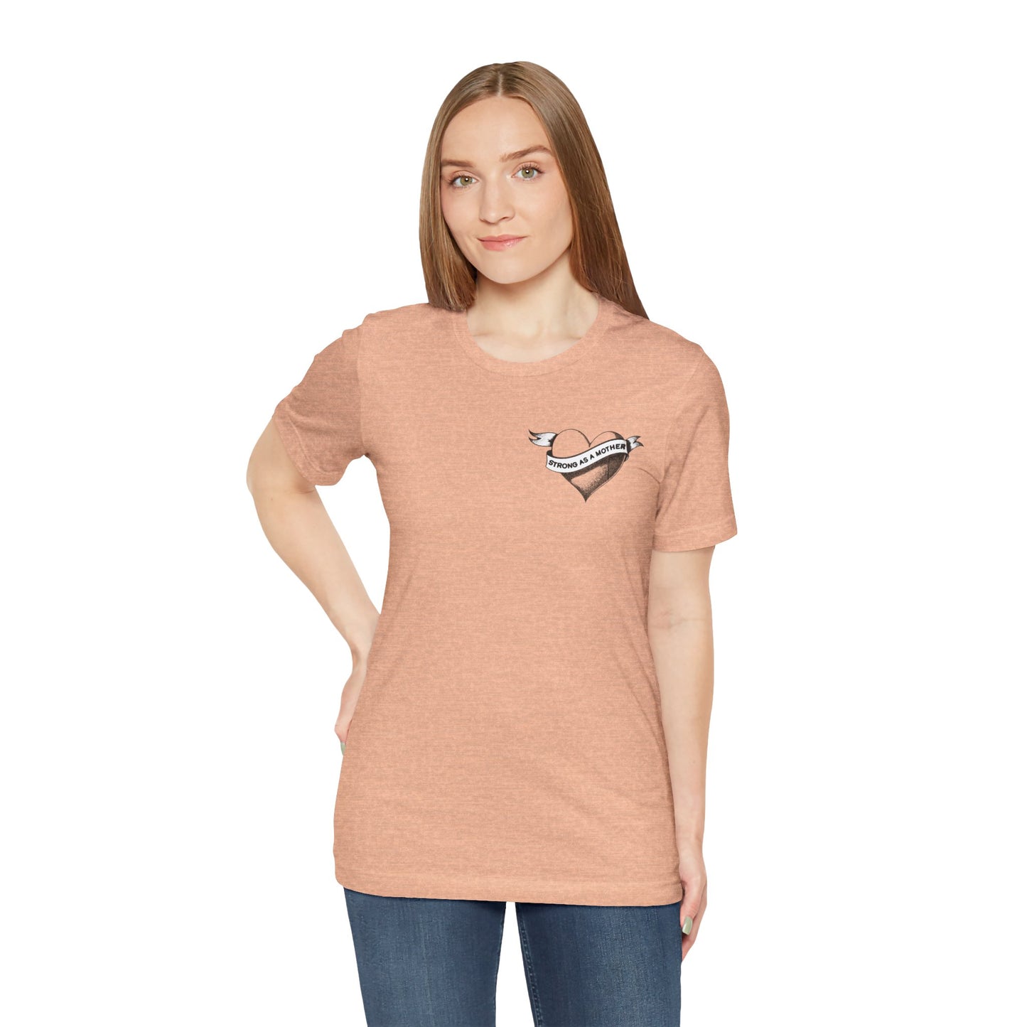 Unisex Strong as a Mother Rockabilly Heart Jersey Short Sleeve Tee