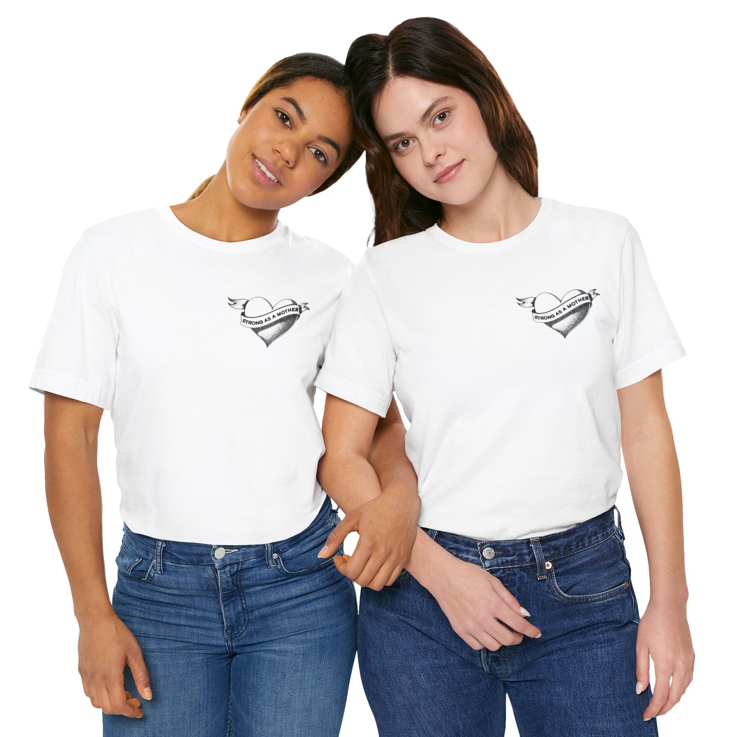 Unisex Strong as a Mother Rockabilly Heart Jersey Short Sleeve Tee