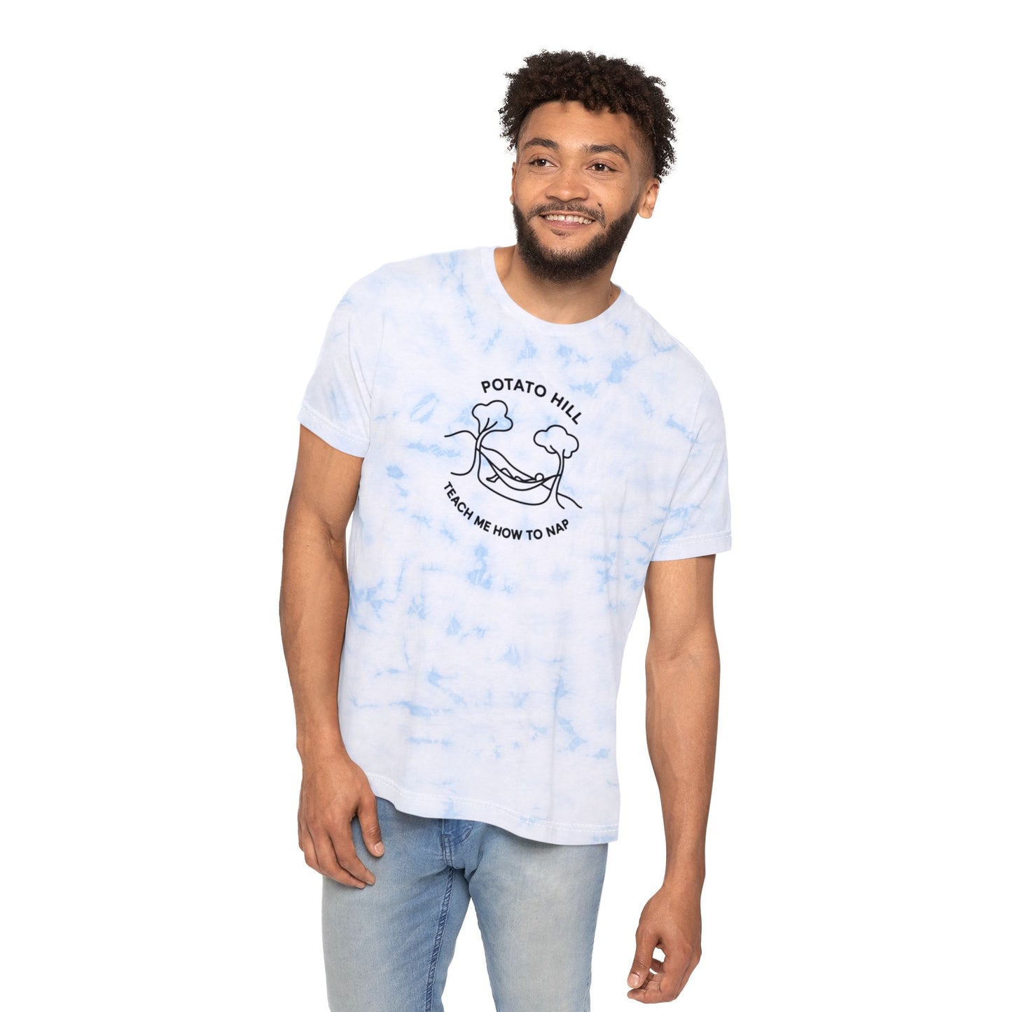 Potato Hill Tie-Dyed Unisex T-Shirt, Casual Fashion Tee, Unique Summer Top, Music Festival Shirt, Gift for Friends