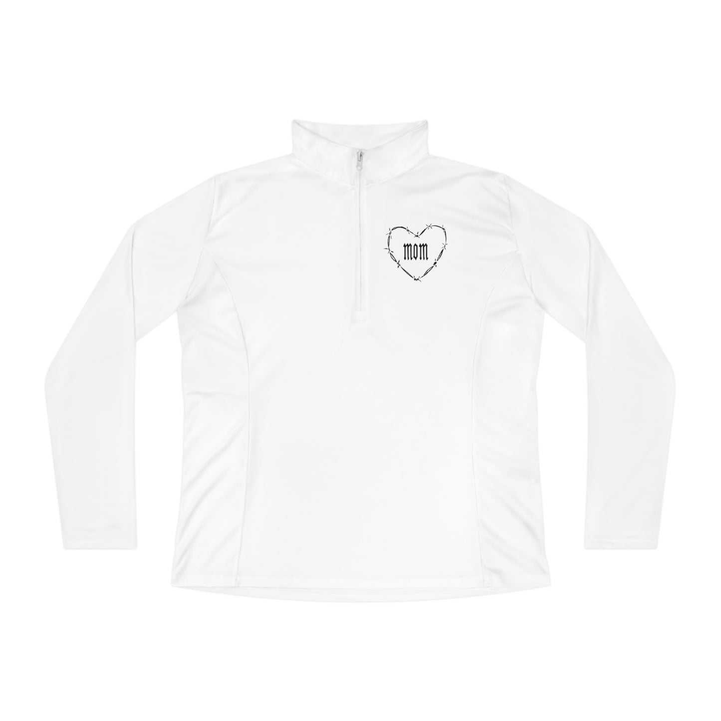 I HEART MOM Ladies Quarter-Zip Pullover