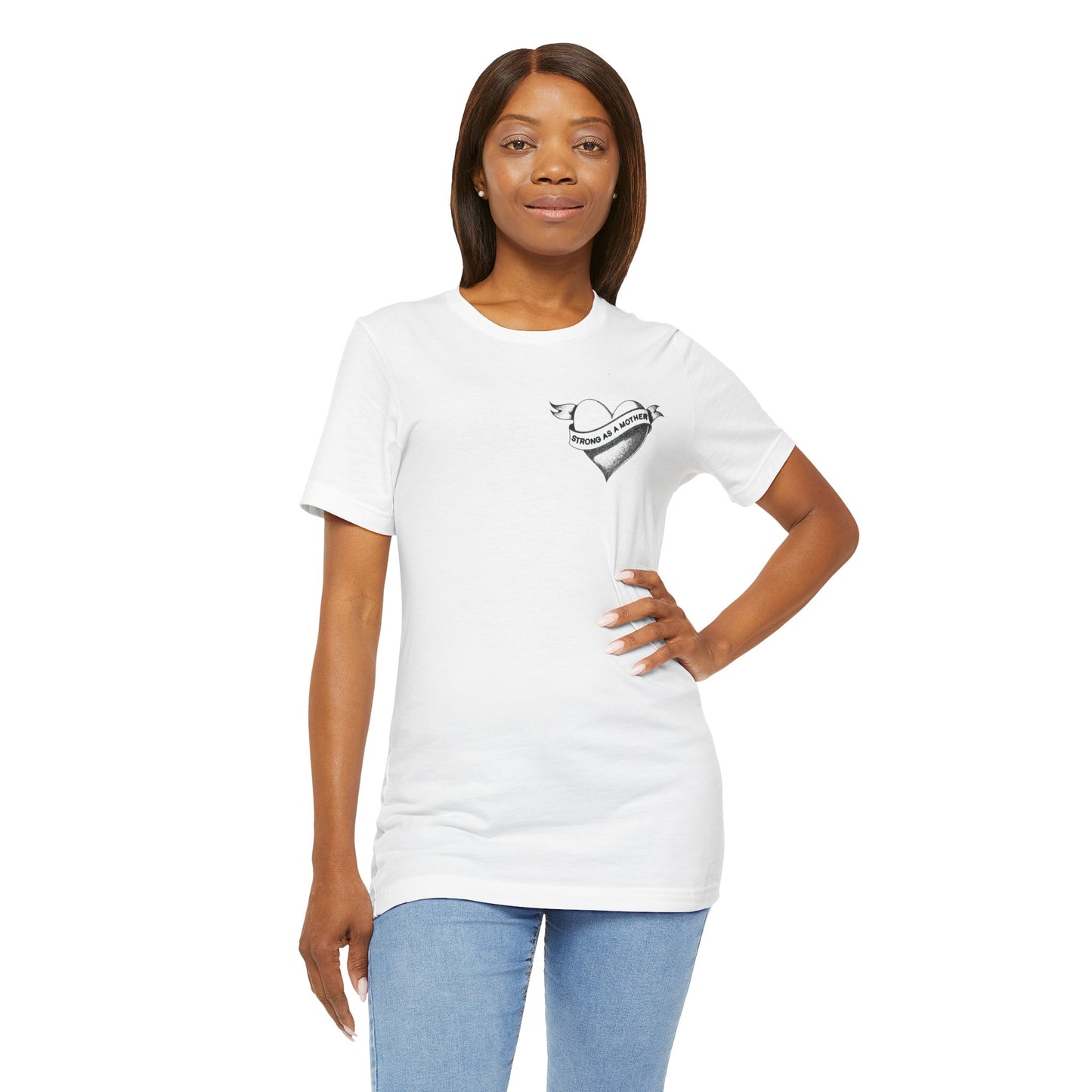 Unisex Strong as a Mother Rockabilly Heart Jersey Short Sleeve Tee