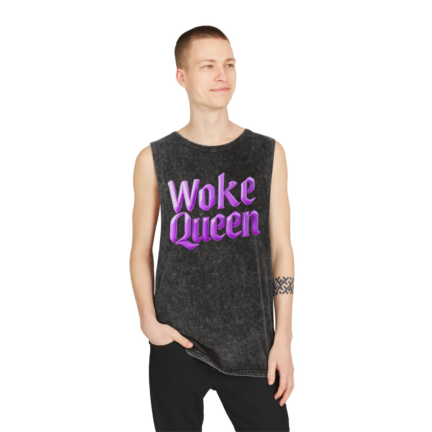 Unisex Woke Queen Stonewash Tank Top