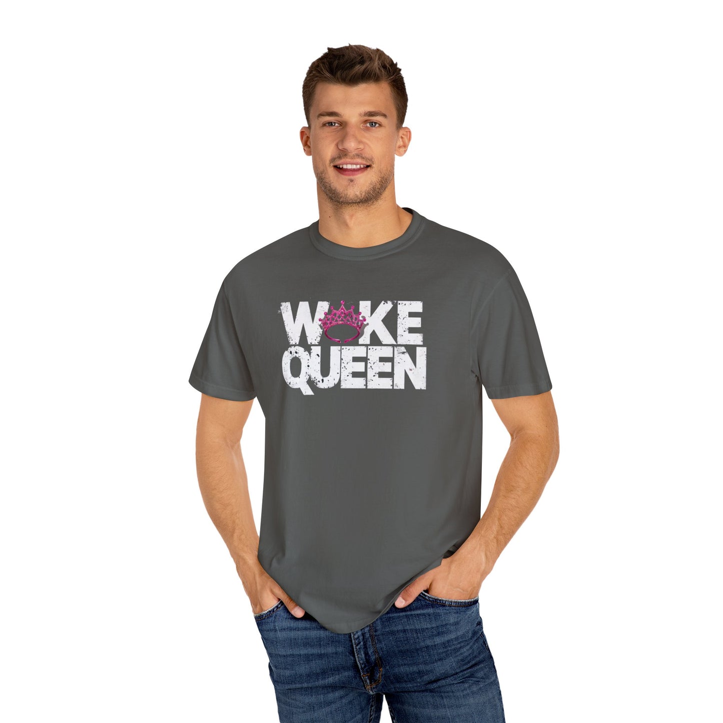 Unisex WOKE QUEEN Tiara Style Garment-Dyed T-shirt
