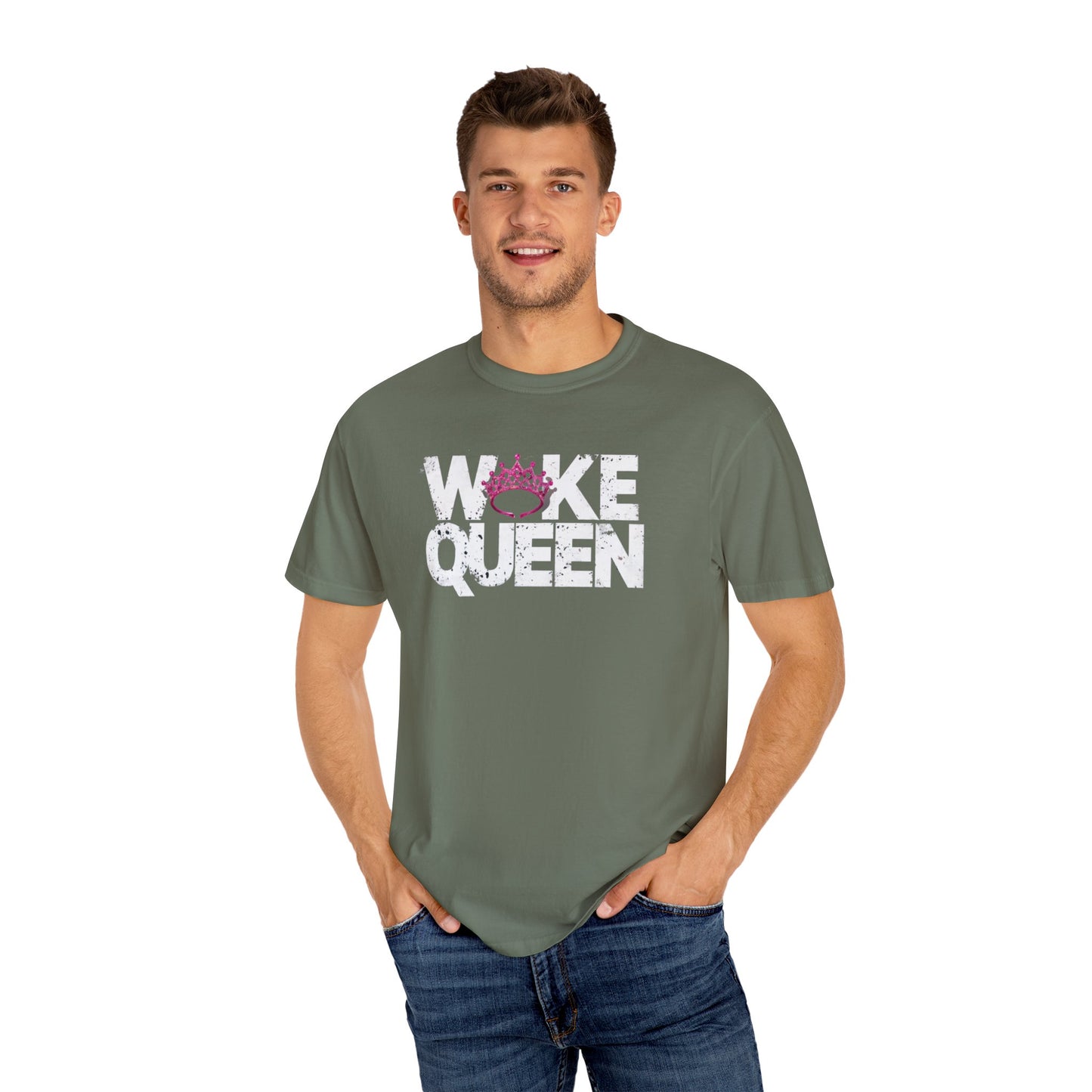 Unisex WOKE QUEEN Tiara Style Garment-Dyed T-shirt