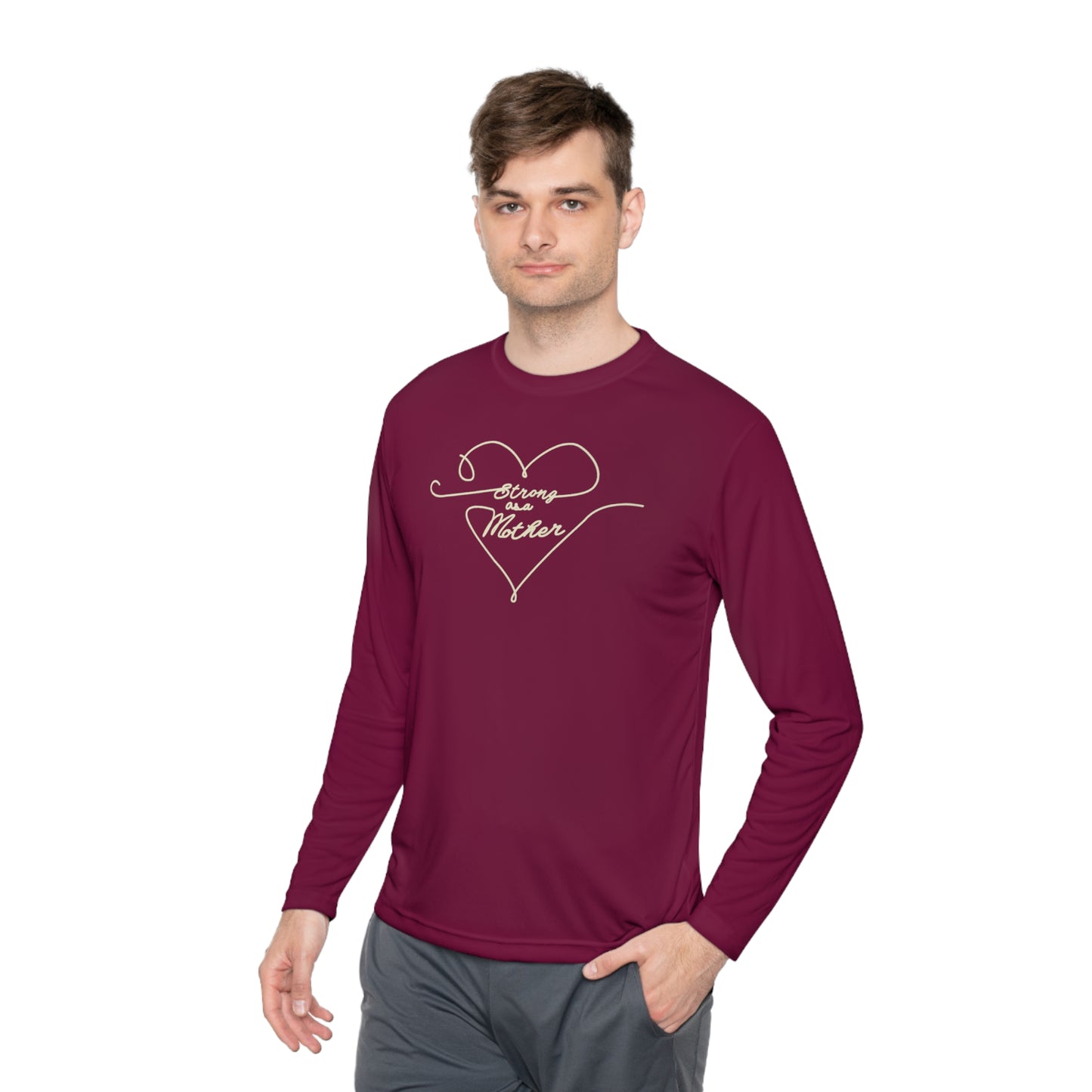 Unisex Strong as a Mother Lightweight Performance Fabric Long Sleeve Tee - Love Lines
