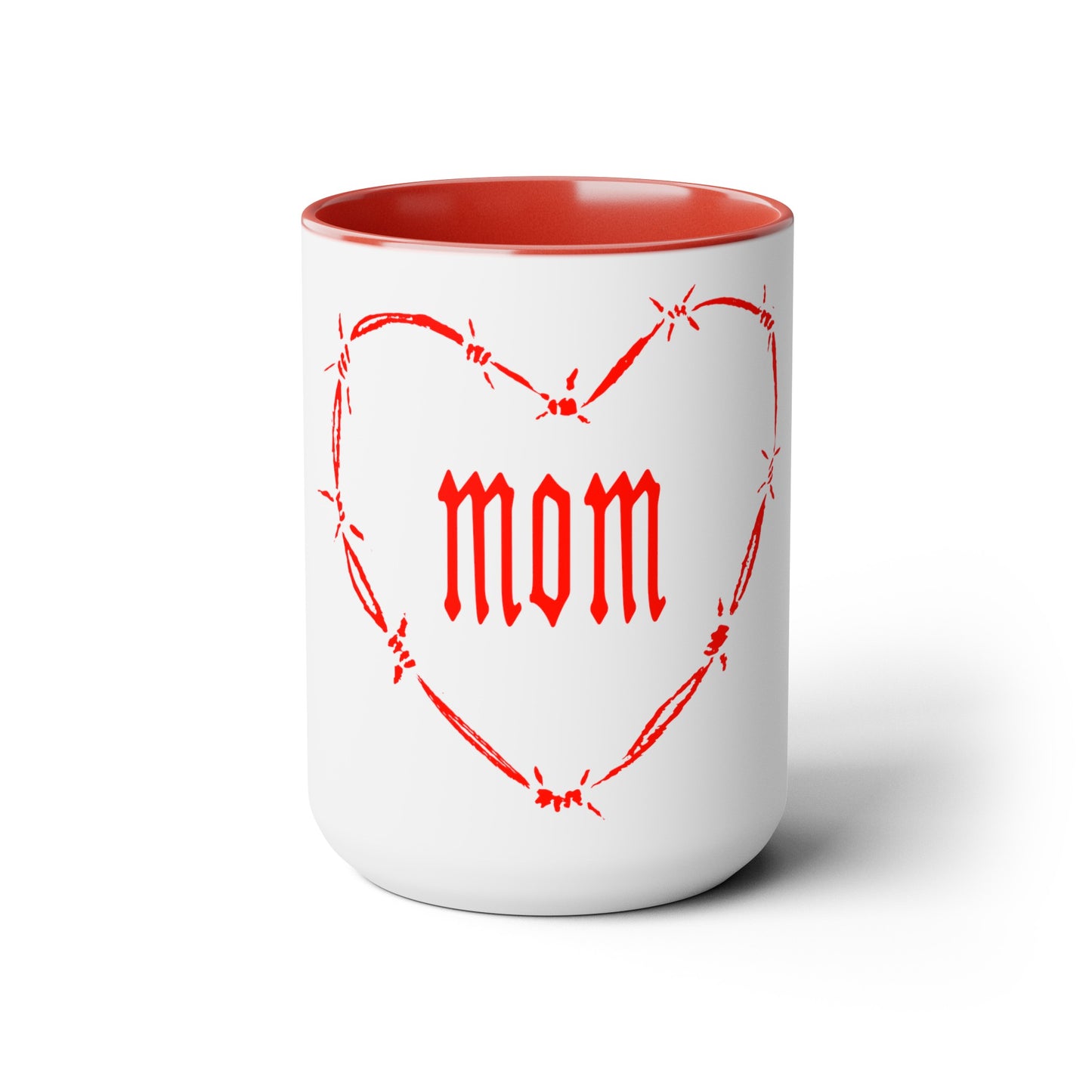 I HEART MOM Two-Tone Coffee Mugs, 15oz