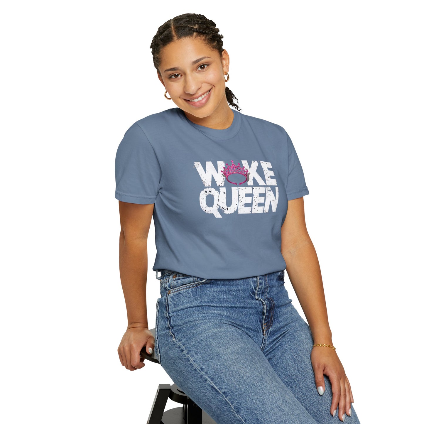Unisex WOKE QUEEN Tiara Style Garment-Dyed T-shirt