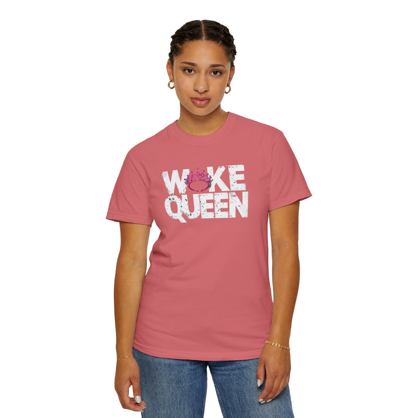 Unisex WOKE QUEEN Tiara Style Garment-Dyed T-shirt