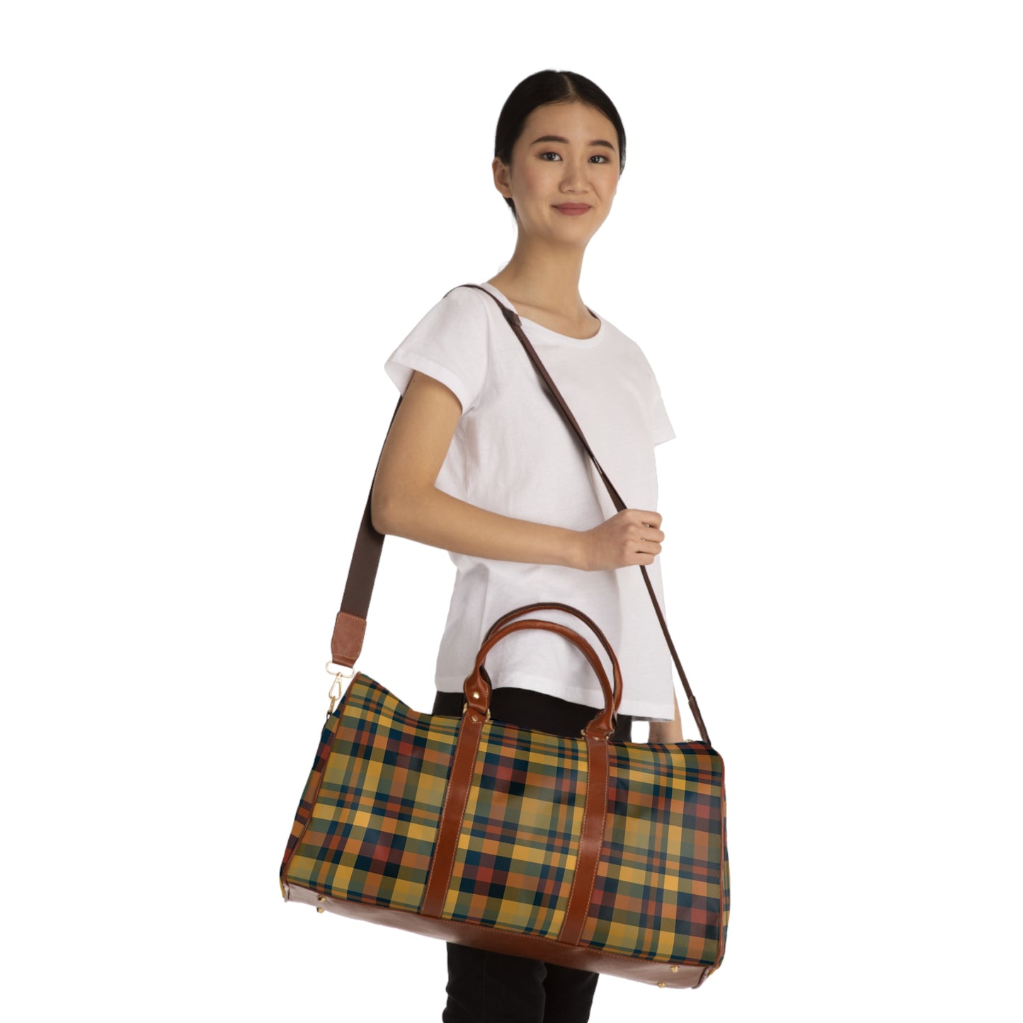 Earthtone Plaid Travel Bag